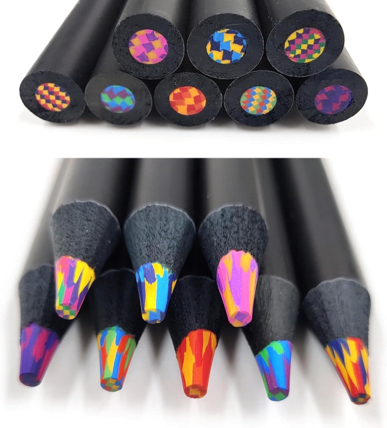 SEQ 8-Color Rainbow Pencils: Jumbo Colored Pencils for Adult and Children Coloring, Sketching, and Drawing - Fun, Cute Drawing Kit, Cool Gifts, School and Art Supplies for Adults and Kids Alike