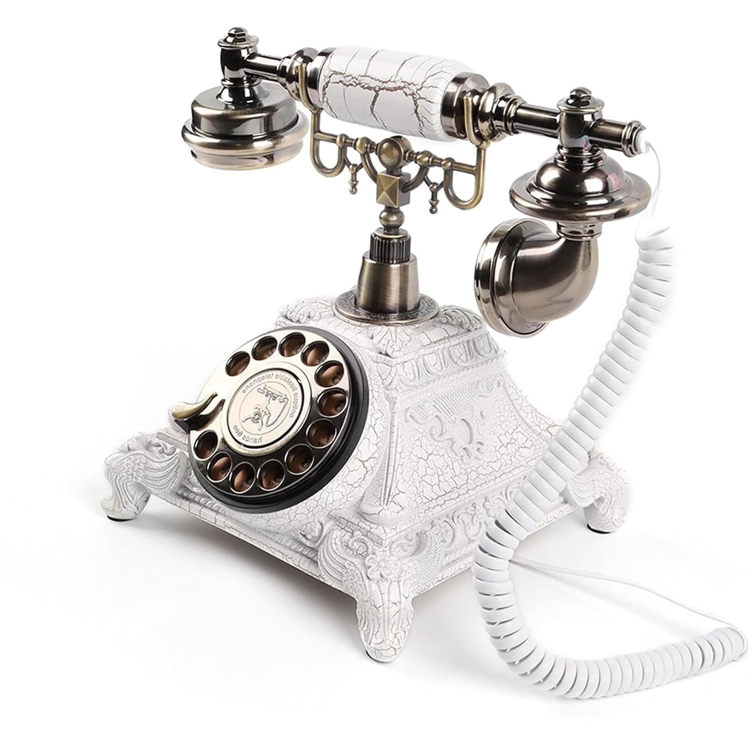 Classic Retro Audio Guestbook Phone - 2.4M Handle Cord + 8GB SD Card (Maximum Support 256GB), For Weddings, Birthdays, Parties And Special Event Messages,B