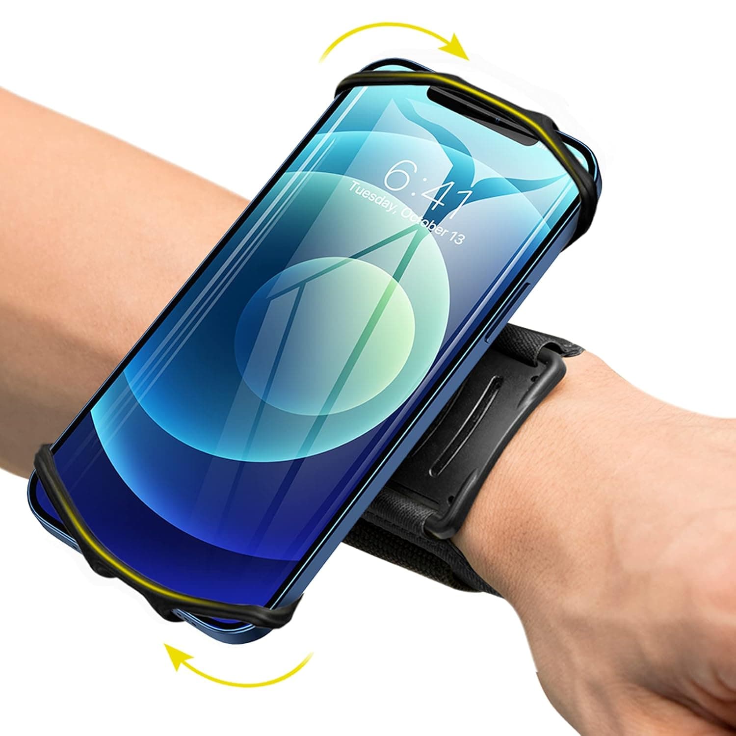 VUP حامل جوال قابل للدوران 360 درجة لموبايل ايفون 15/14/13/برو ماكس/برو/ميني/12/11/SE 2020/Xs/XR/X/8/7/بلس، يناسب جميع الهواتف الذكية مقاس 4-6.7 انش (اسود-S)