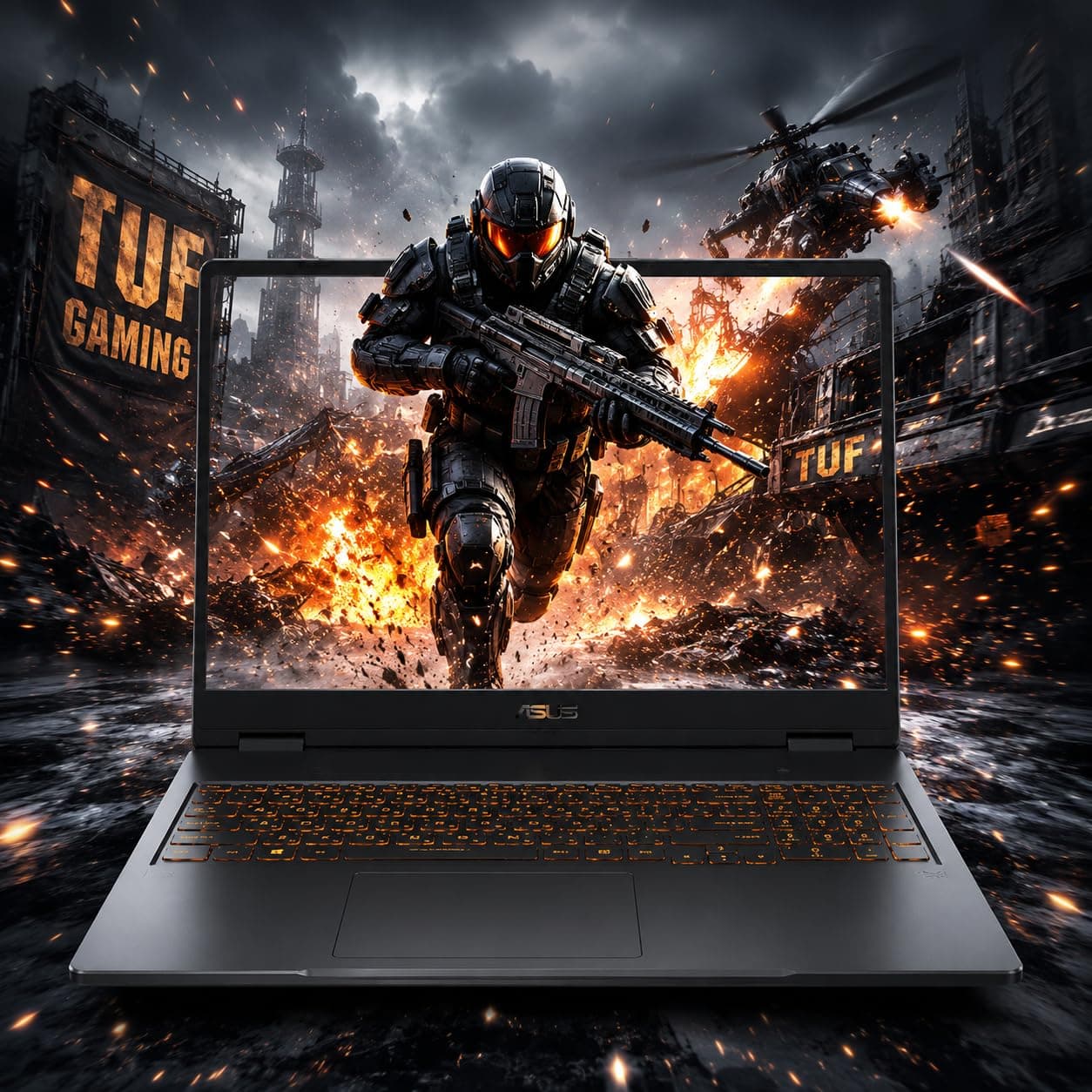 ASUS TUF F16 Gaming Laptop RTX 5050 115W, 32GB RAM |2TB SSD, Intel i5-13450HX, 16" WUXGA 165Hz 100% sRGB G-SYNC, MUX Switch, Thunderbolt4, RGB Keyboard, Camera, Windows 11, Gamer Creator