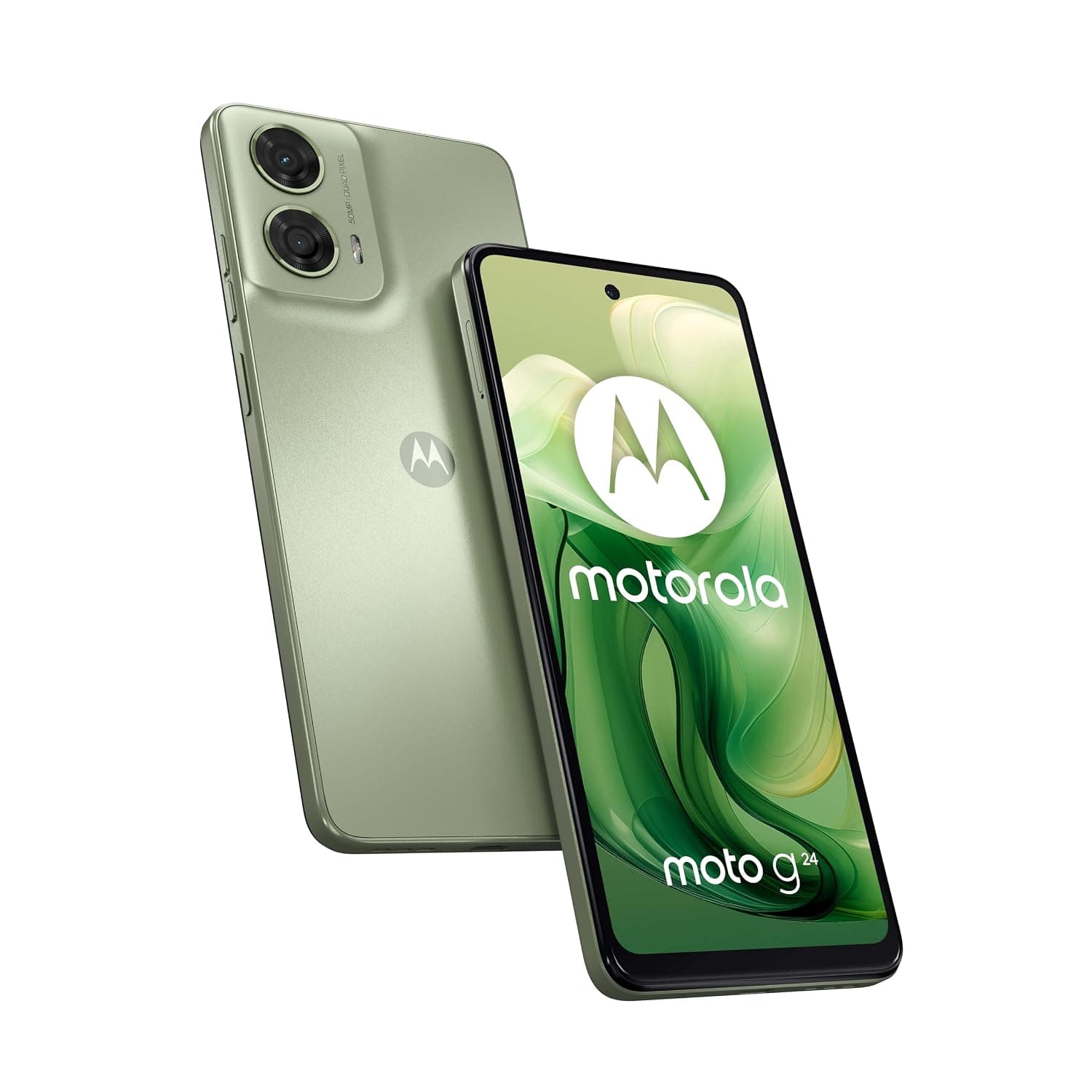 Motorola Moto G24 Dual SIM 128GB ROM + 4GB RAM (GSM ONLY | NO CDMA) Factory Unlocked 4G/LTE Smartphone (Ice Green) - International Version