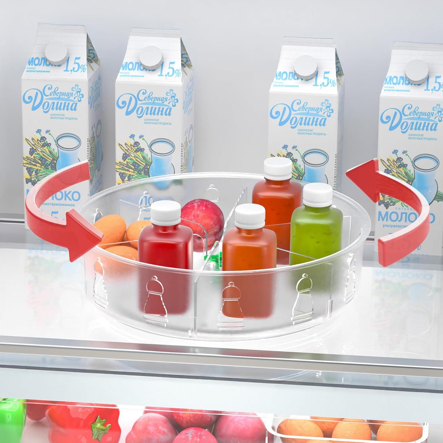 منظم ليزي سوزان للخزانة من لي اند زهاو - منظم القرص الدوار 9.8 انش ليزي سوزان للخزانة والثلاجة وسوزان الدوار