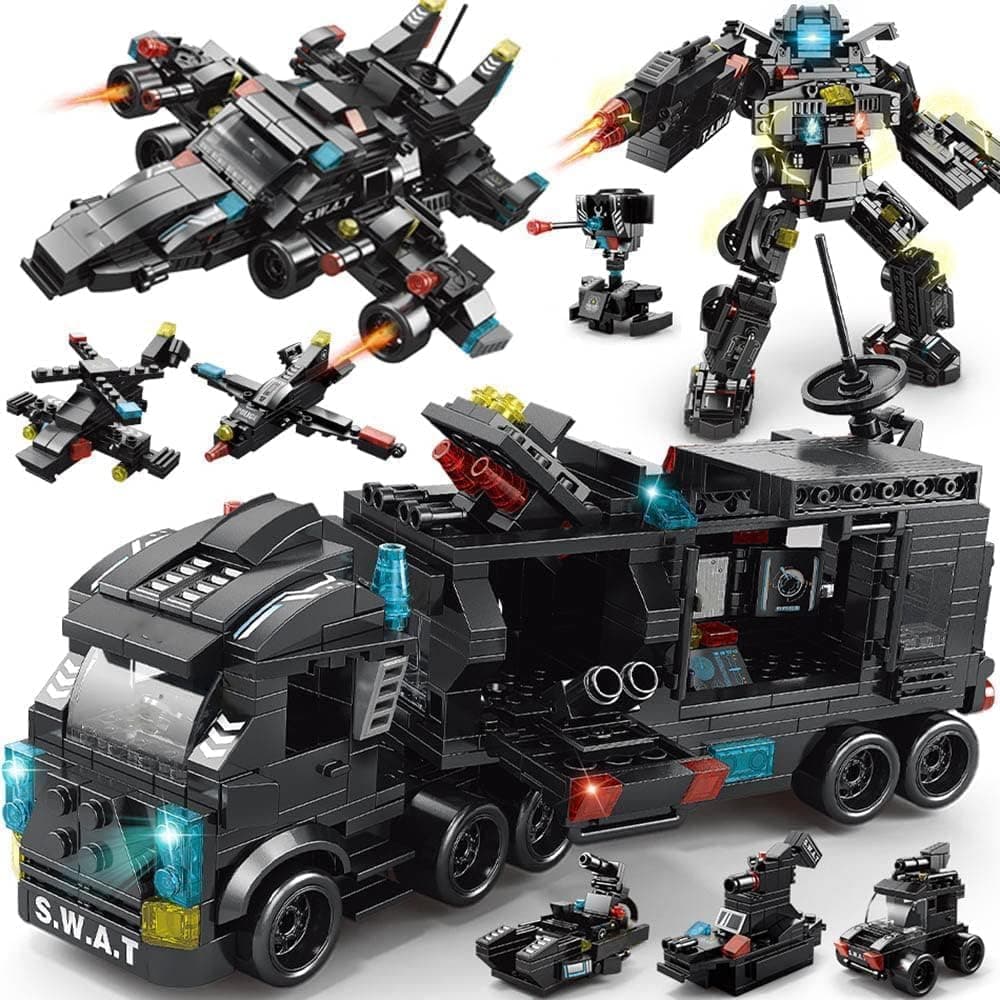 Joyzzz City Building Kit, 585PCS Educational Toy for Boys and Girls Ages 6-12 Years Old to Build Station and Vehicles, Creative Construction Set with 27-in-1 Models for Kids