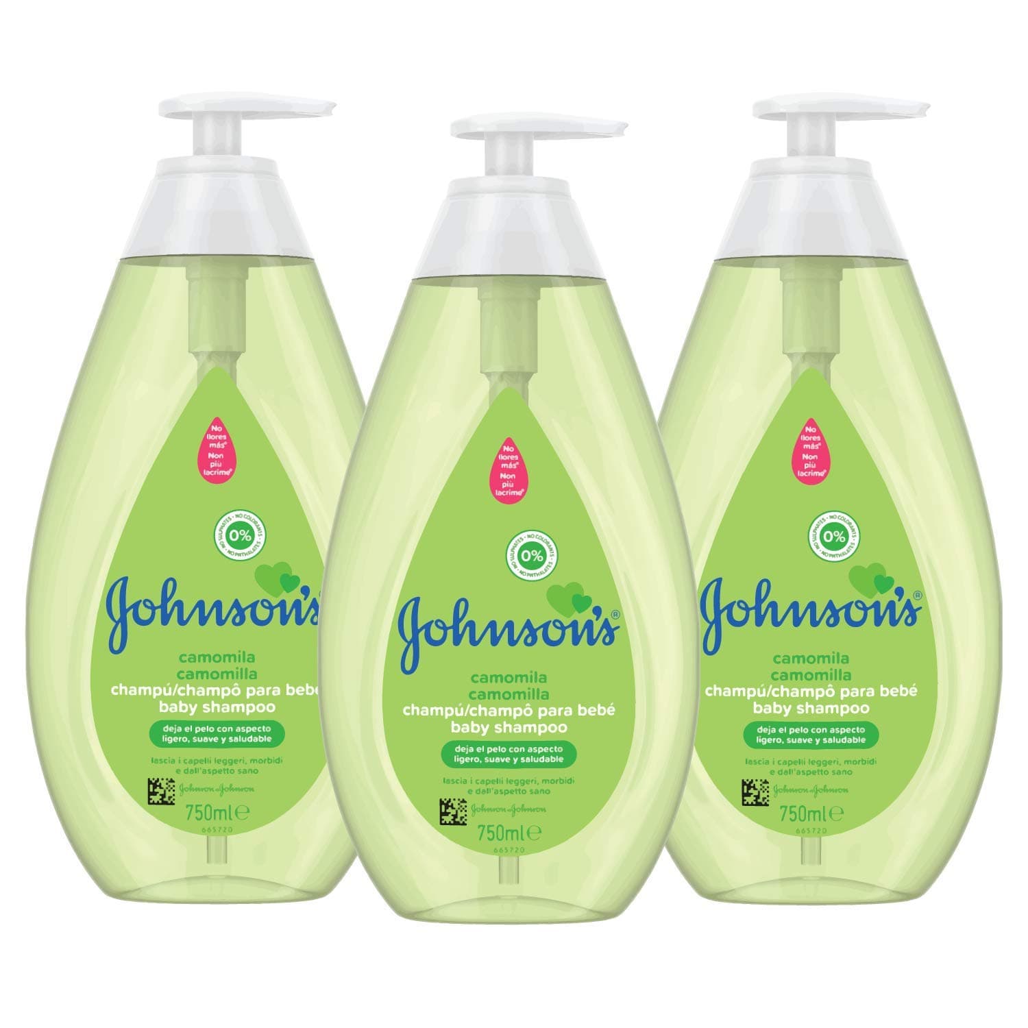 Johnson's Baby Chamomile Shampoo, ideal for the whole family - 3 x 750 ml