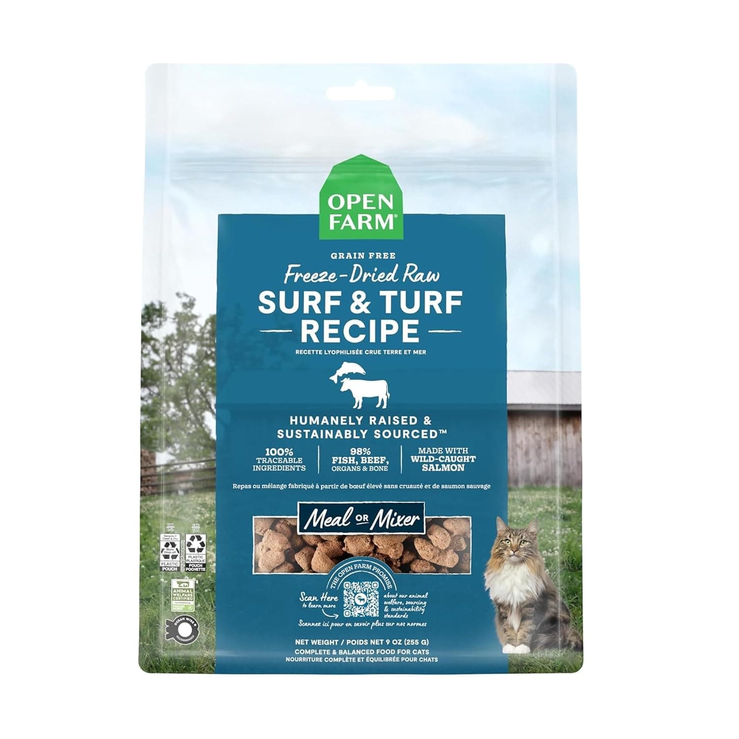 Open Farm Freeze Dried Raw Surf & Turf Dry Cat Food - 99G
