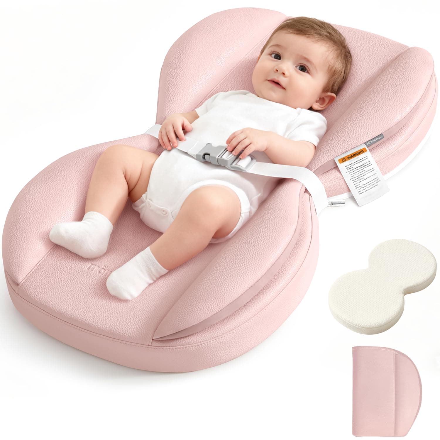 Baby Changing Pad with Waterproof & Wipe-Clean, Non-Slip Foldable PU Diaper Changing Pad, Adjustable Safety Belt, Changing Pad for Dresser, Changing Table,28"X16",Pink