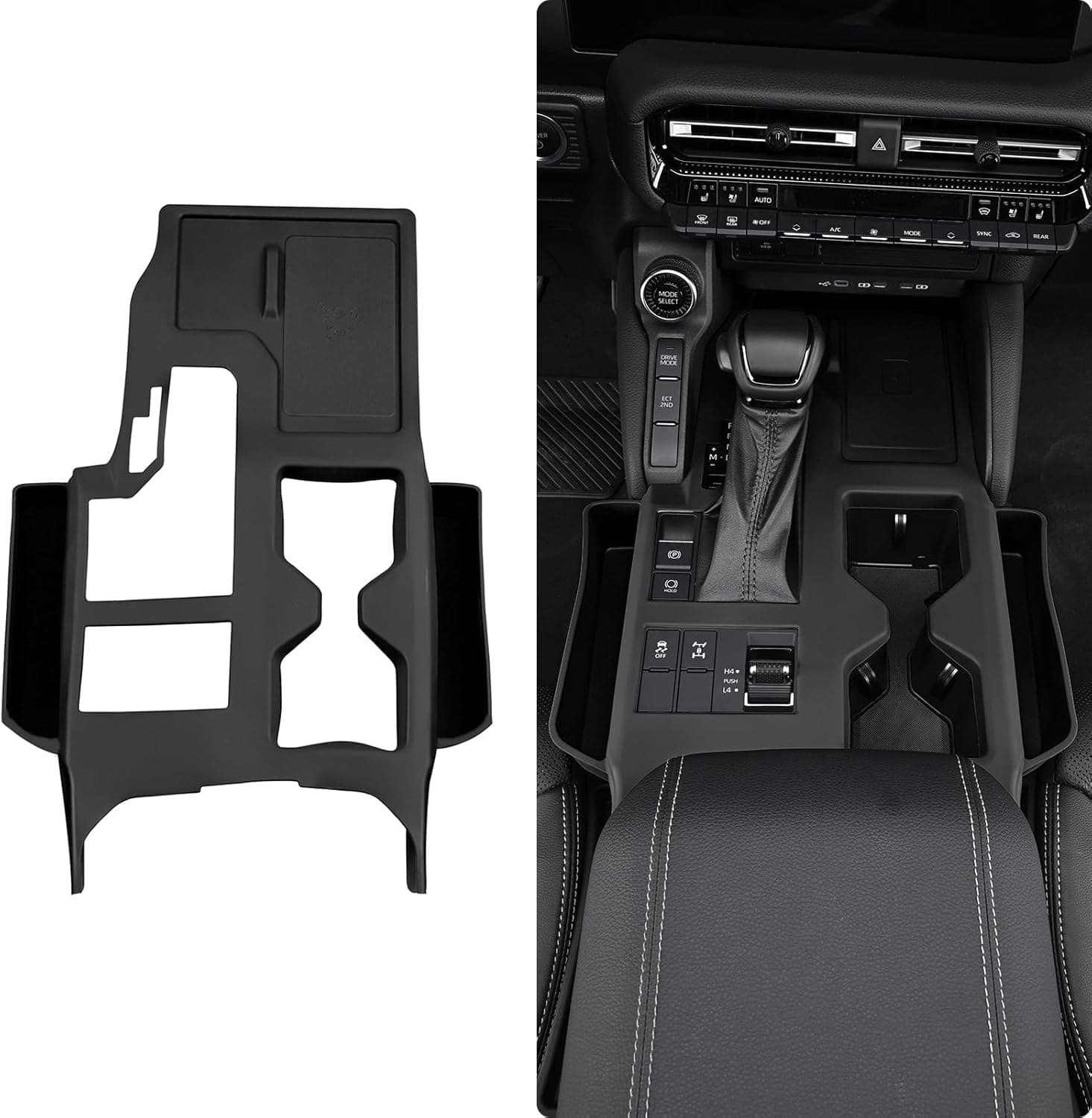 Oasisgalore Compatible for Auto Multi Interior Cup Holder 2024 2025 Toyota Land Cruiser 250 1958 Prado Lc250 J250 Accessories,صندوق تخزين للسيارة Black Car Cup Storage Organizer