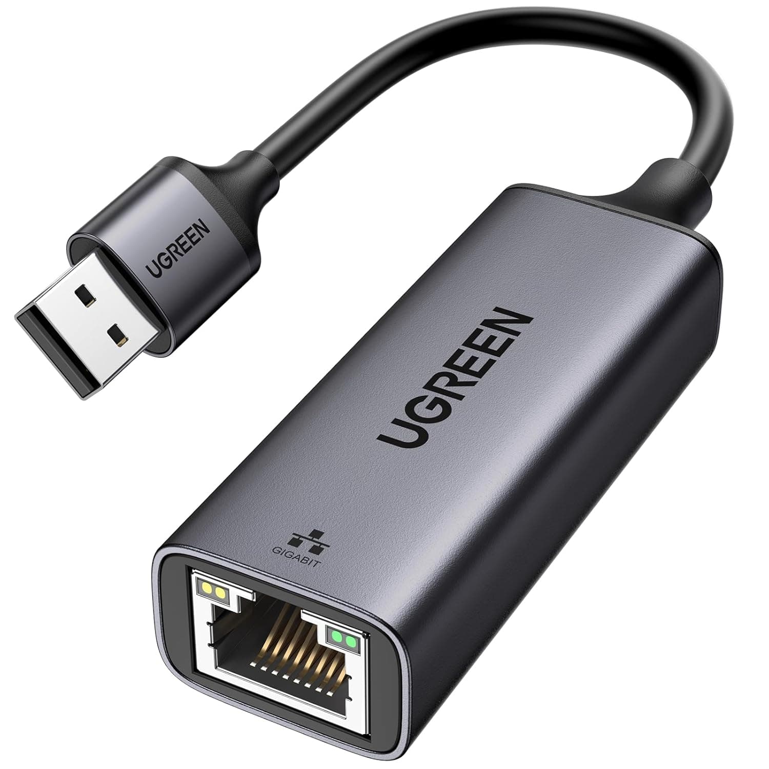 محول من USB 3.0 إلى جيجابت ايثرنت من يوجرين، محول USB إلى مقبس ار جي 45 لشبكة محلية 1000Mbps، متوافق مع ماك بوك وسيرفس والكمبيوتر المحمول مع ويندوز واكس بي وفيستا وماك ولينكس، بدون برنامج تشغيل