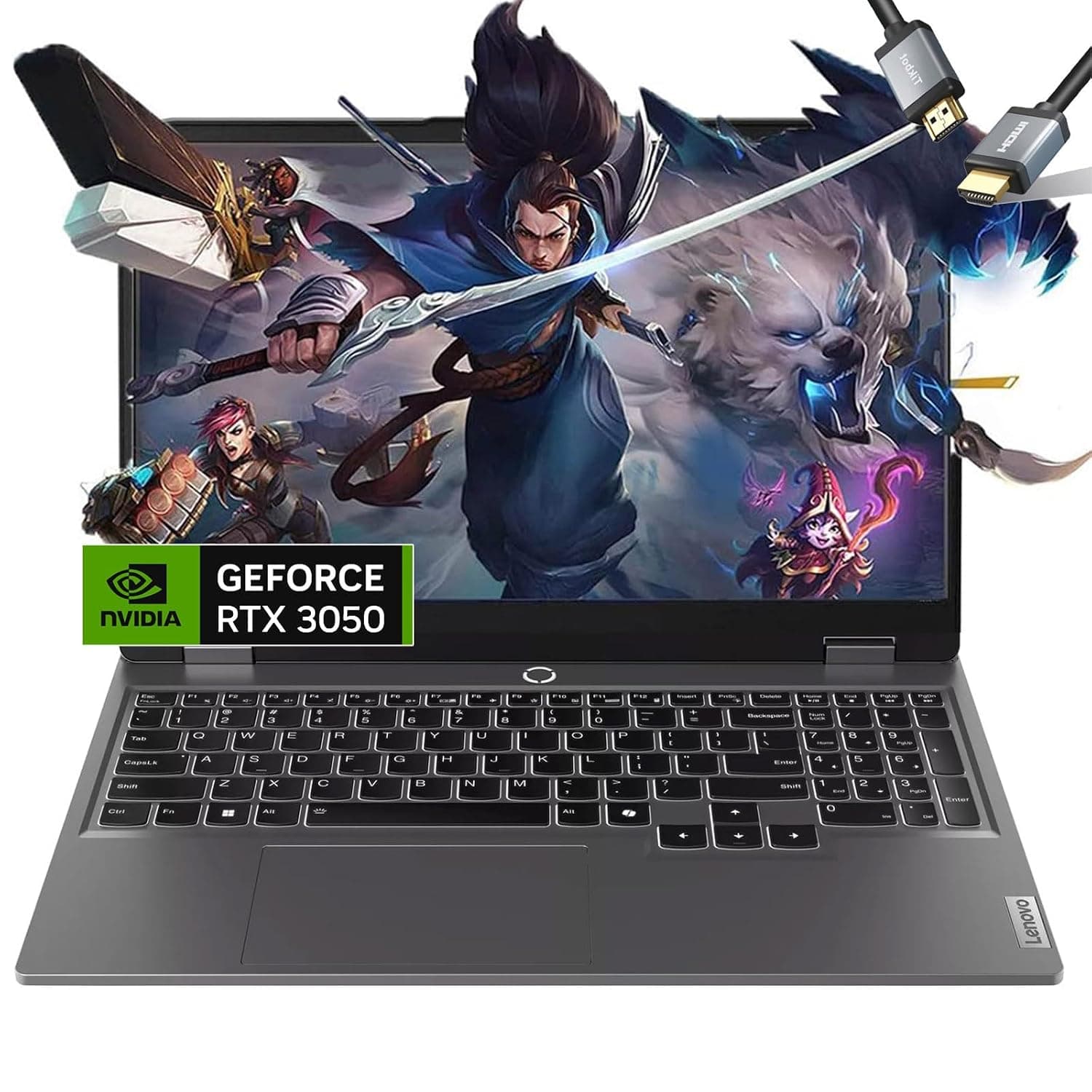 Lenovo LOQ 15 Gaming Laptop - RTX 3050 - Intel Core i5-12450HX Beat AMD Ryzen 7 4800H - 15.6" FHD Display 144Hz - 32GB RAM -1TB PCIe SSD -Backlit Keyboard - Windows 11 - G-SYNC - HDMI Cable