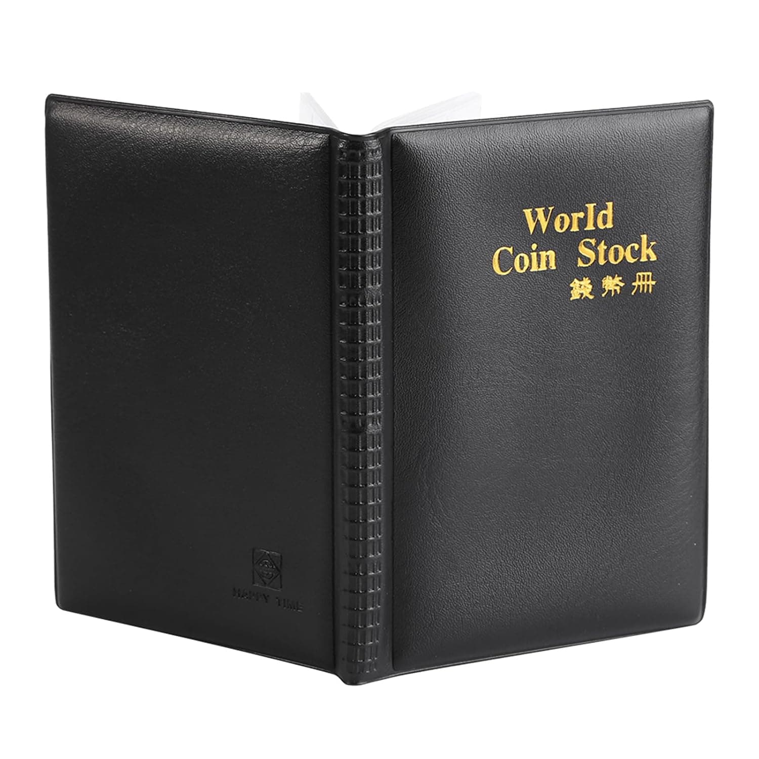 120 Pocket Collection Album PVC Holder with Super Transparent Cover 10 Pages 2.9 X 2.9cm Pockets Portable Storage Book for Collectors Tokens Medallions Badges (Black)