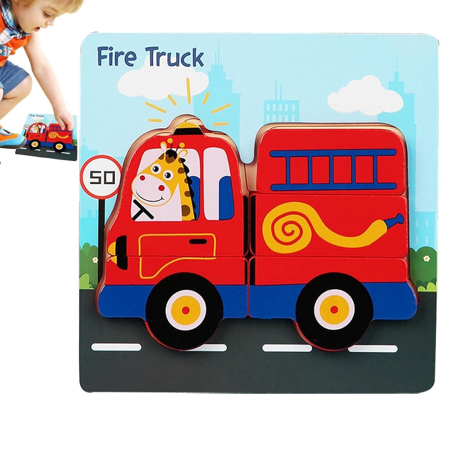 Toddler Puzzles Ages 1-3 | Montessori Toddler Puzzle, Wooden Baby Toddler Infant Puzzles for Kids | Animal Vehicle Shape Jigsaw Puzzle Color Sensory Toys for Toddlers Baby Infant Toys Gifts