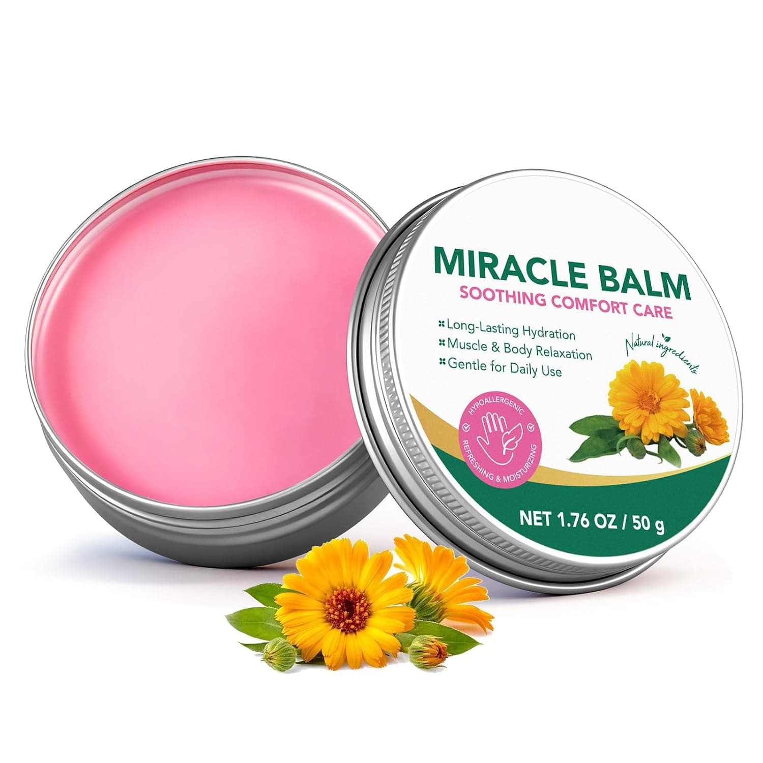 ALMEKAQUZ Massage Balm, Muscle Relief Cream, Body Wellness Wax, Fast Absorbing Soothing Ointment, Non-Greasy Formula for Back Neck Shoulders, 50g White Daily Body Relaxation Salve