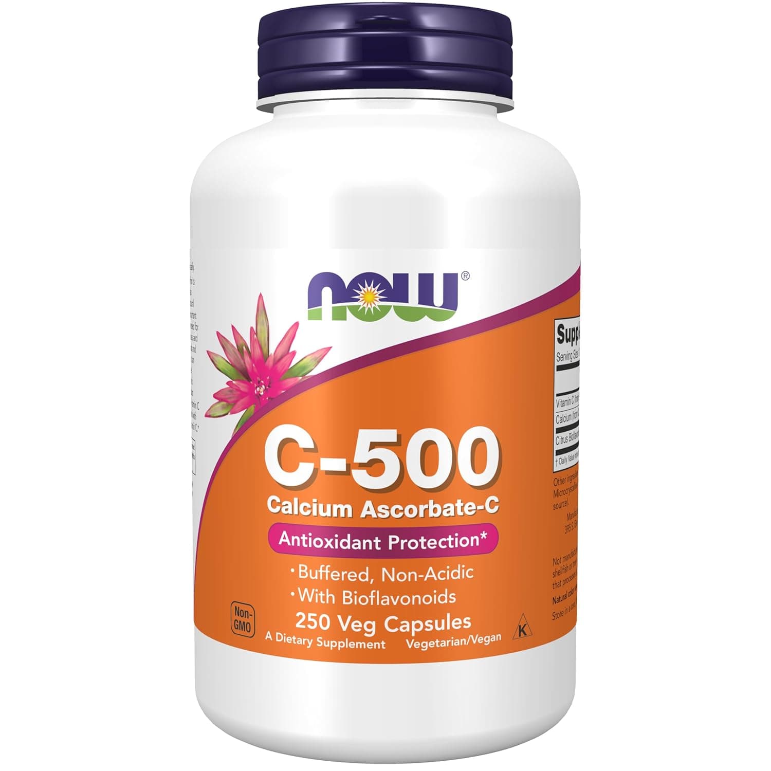 NOW C-500 with Calcium Ascorbate-C Food Supplements - 250 Capsules