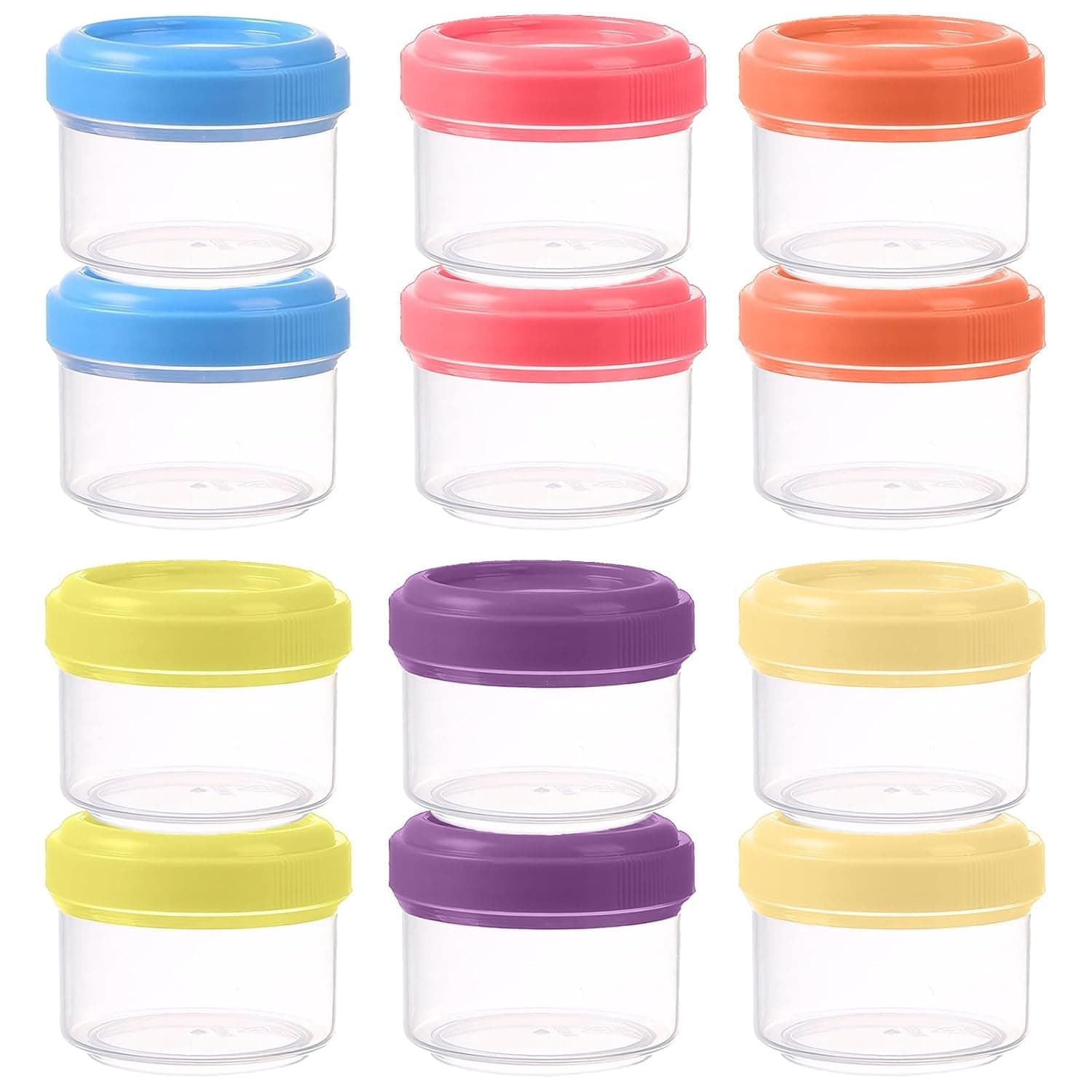 12 Pack Mini Food Storage Containers with Lids - Small Airtight and Leak-Proof Plastic Containers for Kitchen Organization - Reusable 35ml Stackable Containers for Snacks, Sauces, and Frozen Foods