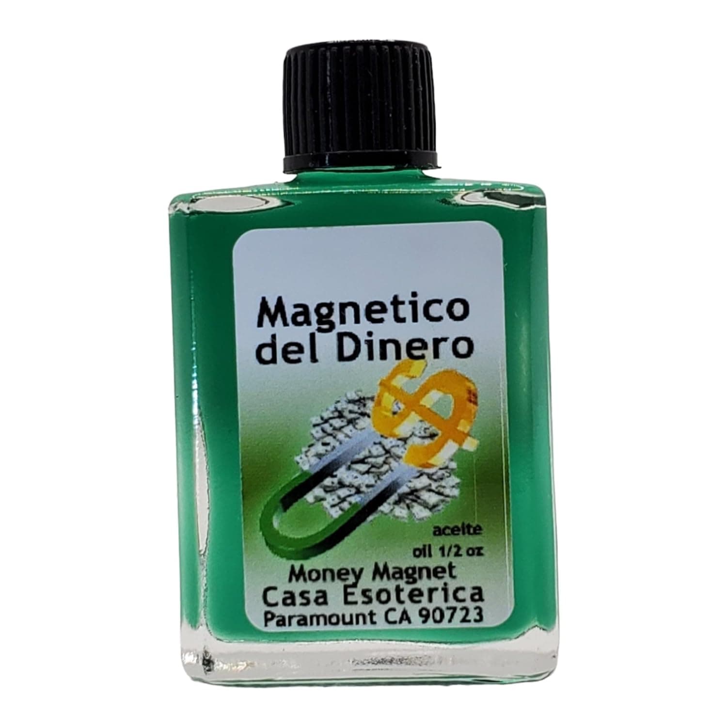 Money Magnet Oil (magnetico del Dinero Aceite) Spiritual Anointing Oil by CASA ESOTERICA MAGICK SPACE - Financial Abundance - Attract Wealth & Prosperity into Your Life-0.5 FL OZ (1 Pack)