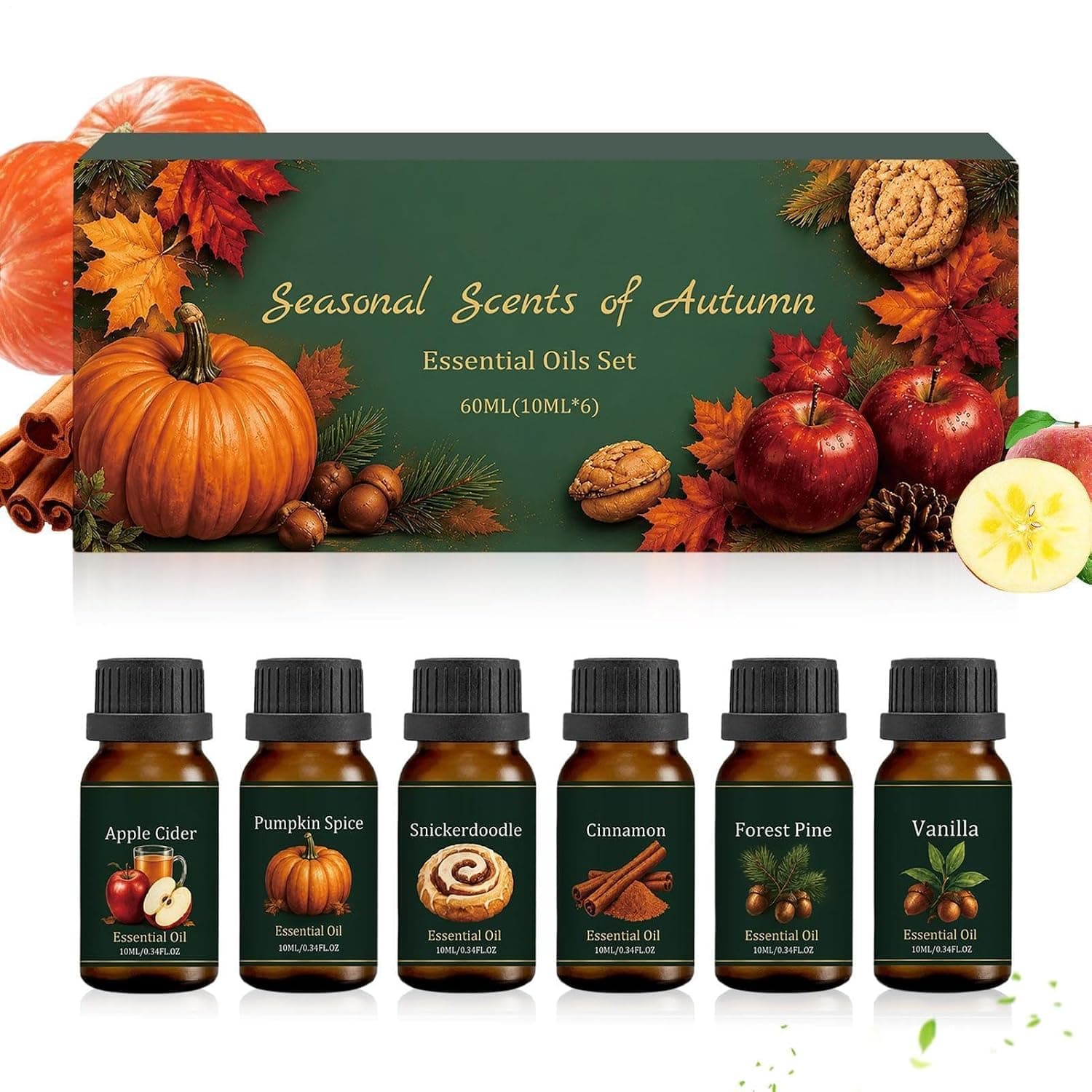 Diffuser Oil 6 Pieces Autumn Pumpkin Pine Vanilla Fragrance
