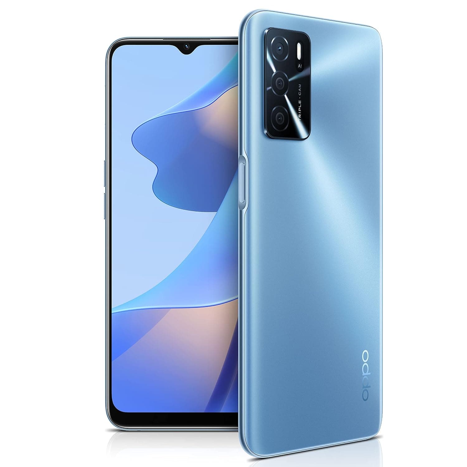 Oppo A16 Dual Sim Smartphone 64GB 4GB RAM, 6.52'' Eye Care Display, 5000Mah Long Lasting Battery, Uae Version 4G Lte Android Mobile Phone Unlocked Pearl Blue, Cph2269