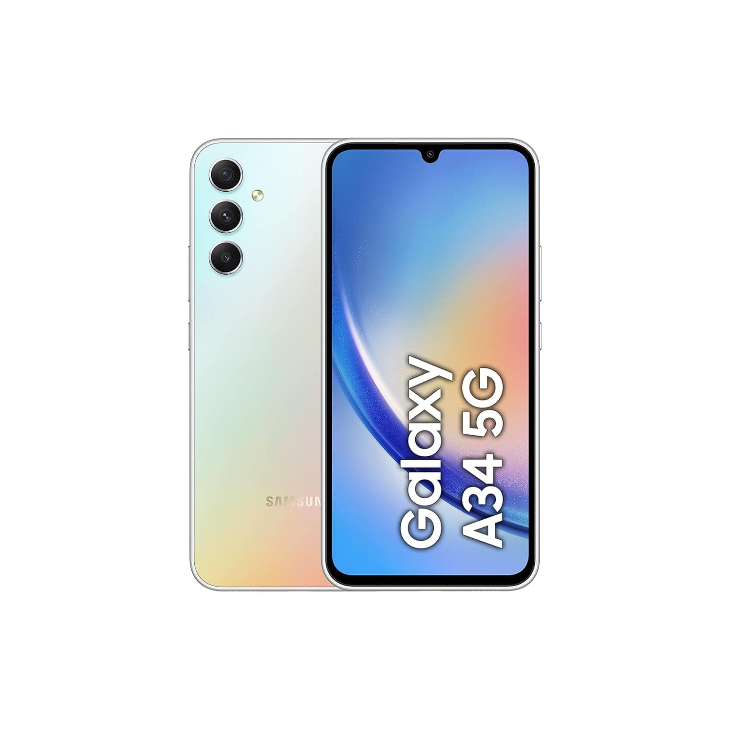Samsung Galaxy A34 5G Android Smartphone, Dual SIM, 8GB RAM, 128GB Storage, Awesome Silver (KSA Version)