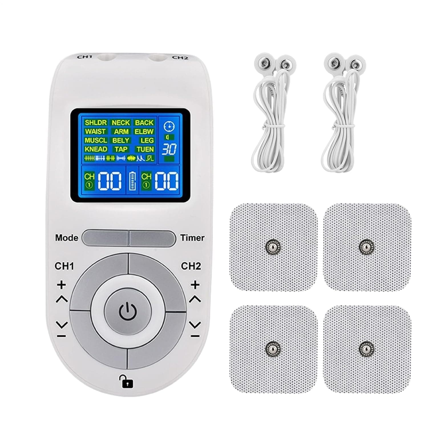 Muscle Massager Low Frequency Pulse Waist Massager | 12 Modes Massage Device for Muscle Shoulder Neck Back Waist Post-Workout Home Women Men