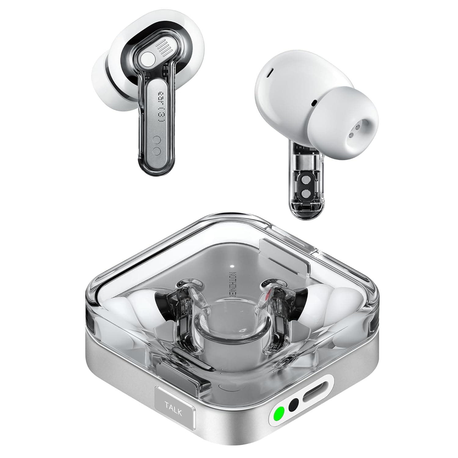 Nothing Ear (3) Wireless Earbuds, Adaptative Noise Cancelling In-ear Headphones with LDAC Hi-Res, Super Mic, IP54, Quick charge, Up to 38 hours of Battery Life, Android and iOS Compatible - White