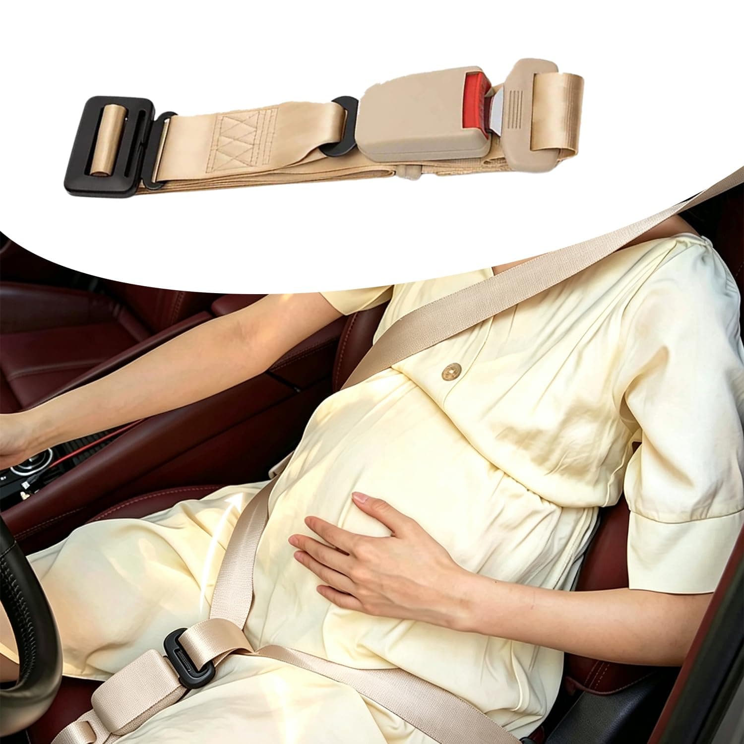 Pregnancy Seat Belt Adjuster, Non-Slip Abdomen Relief