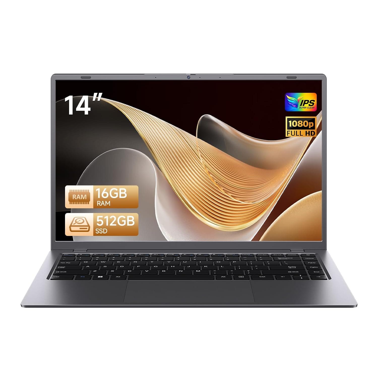 14 Inch Laptop, 16GB RAM 512GB SSD, FHD IPS Display, Lightweight | Pentium Gold 6500Y Up to 3.4GHz, Ideal for Business, Students & Everyday Use, Dual Type-C, WiFi 5