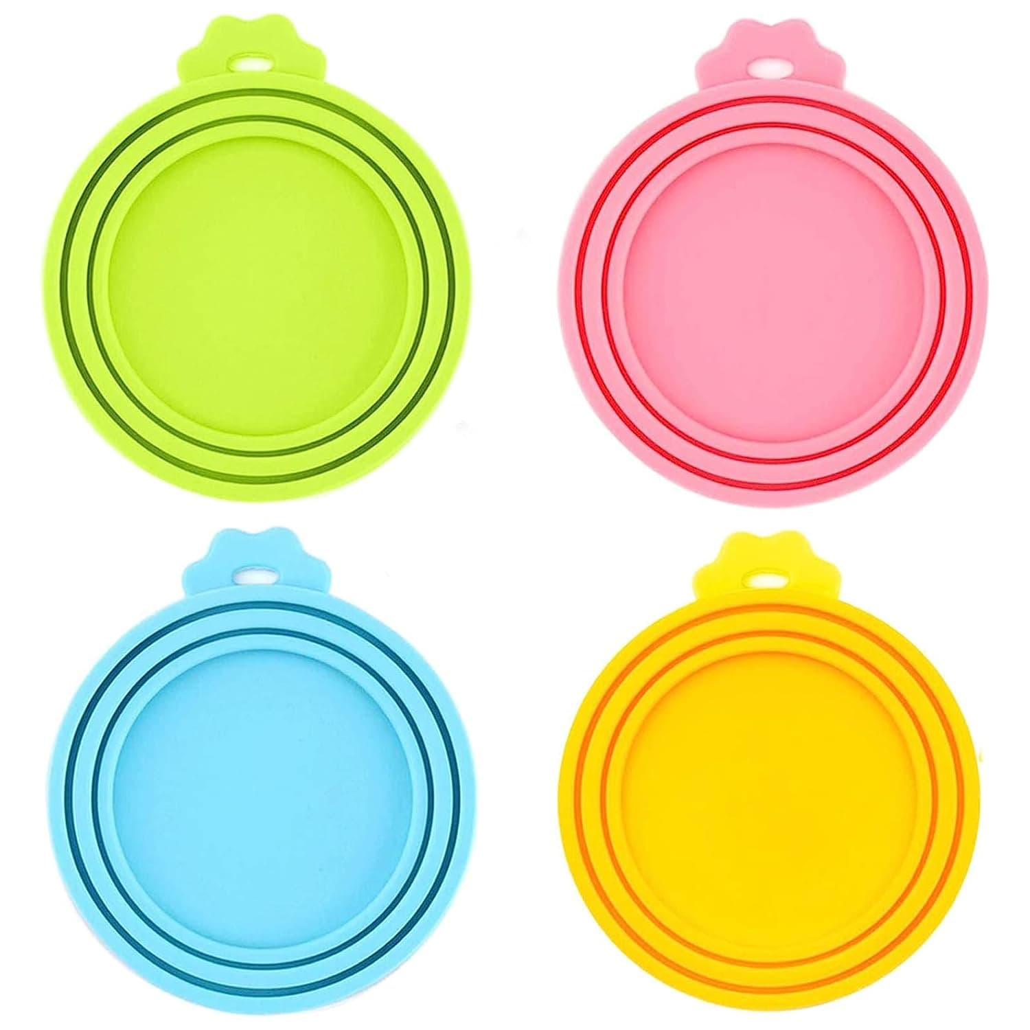 Food Can Lids, 4 Pcs Silicone Pet Food Can Covers for Dog and Cat Food, One Can Cap Fit Most Standard Size Dog Cat Food Canned (Multicolor)