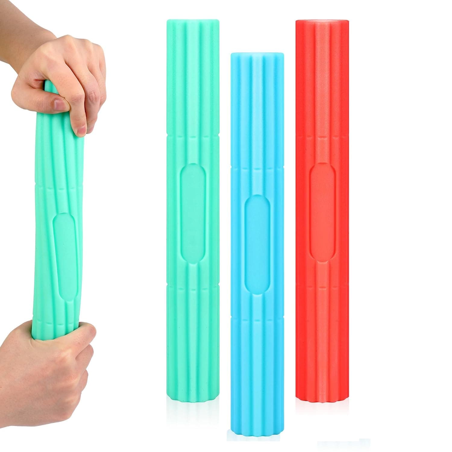 3 Pcs Variable Resistance Arm Therapy Exercise and Stress Relief Bars, Twist Hand Exerciser Bars for Joint Pain Relief & Improved Grip Strength - Ideal for Tennis, Golfer, Wrist, Forearms - 3 Colors
