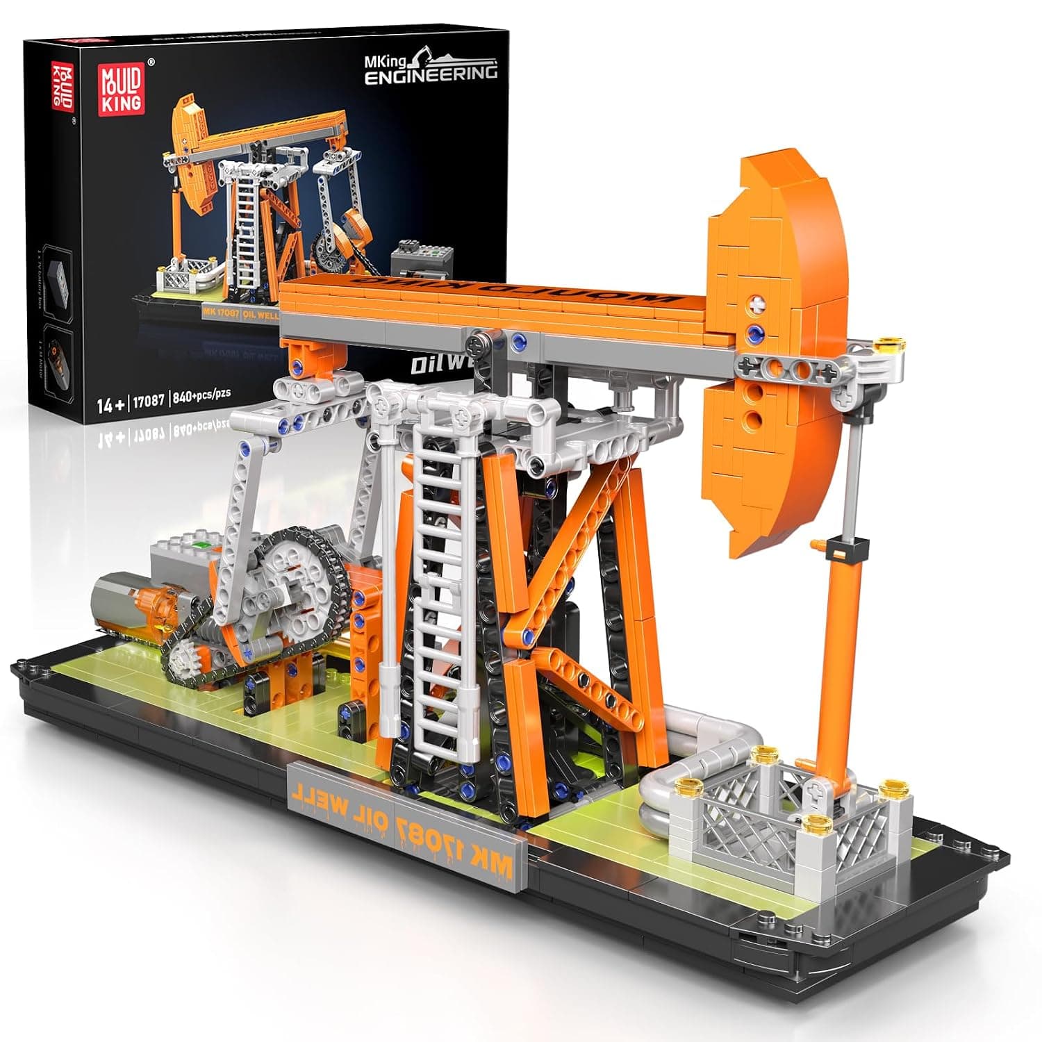 Mould King Drill Tower Construction Kit, Construction Kit for Oil Drilling Platform with Motor, 840 Pieces STEM Toy for Boys from 14 Years & Adults, Technical Kit (17087)