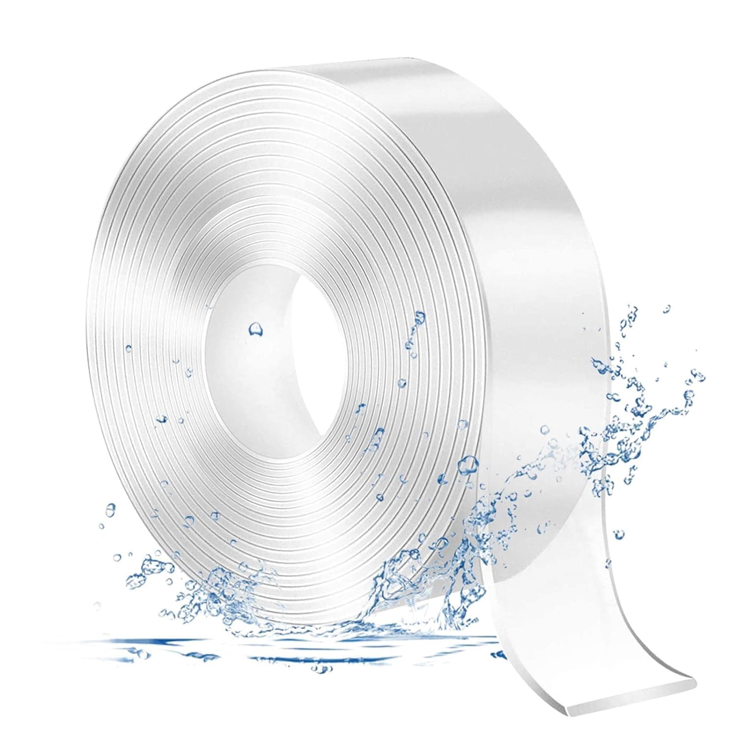 FS Double Sided Tape Heavy Duty, Nano Gel Washable Traceless Removable Mounting Tape, Clear Adhesive Sticky Tape Reuse Washable Waterproof Tape 50mm x 3M