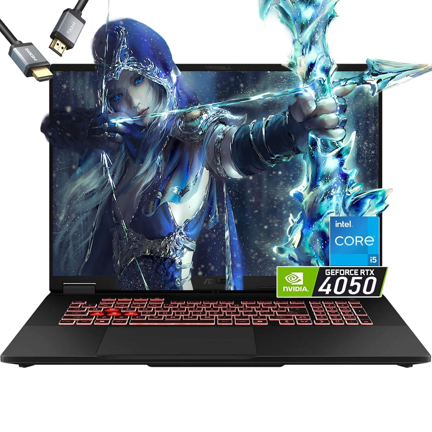 ASUS-TUF F16 Gaming-Laptop RTX 4050 - Intel Core 5 210H Beat AMD Ryzen 7 7435HS -16" FHD+ Display 144Hz- 16GB RAM -1TB PCIe SSD -RGB Backlit Keyboard -G-SYNC -Portatil Gamer PC -Windows 11 -HDMI Cable