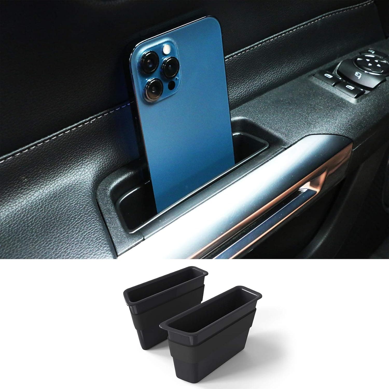 Door Side Storage Box Interior Accessories for Ford Mustang 2015-2021