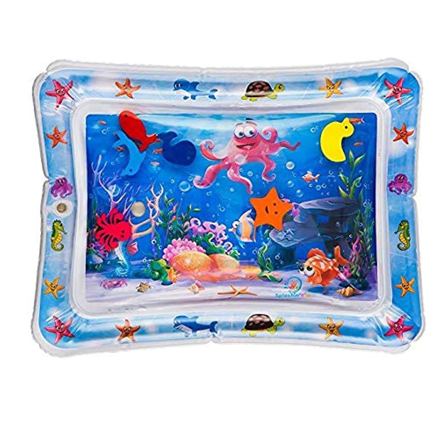 kids Inflatable Tummy Time PlayMat Premium Water Mat Infants & Toddlers, Early Development (Blue)