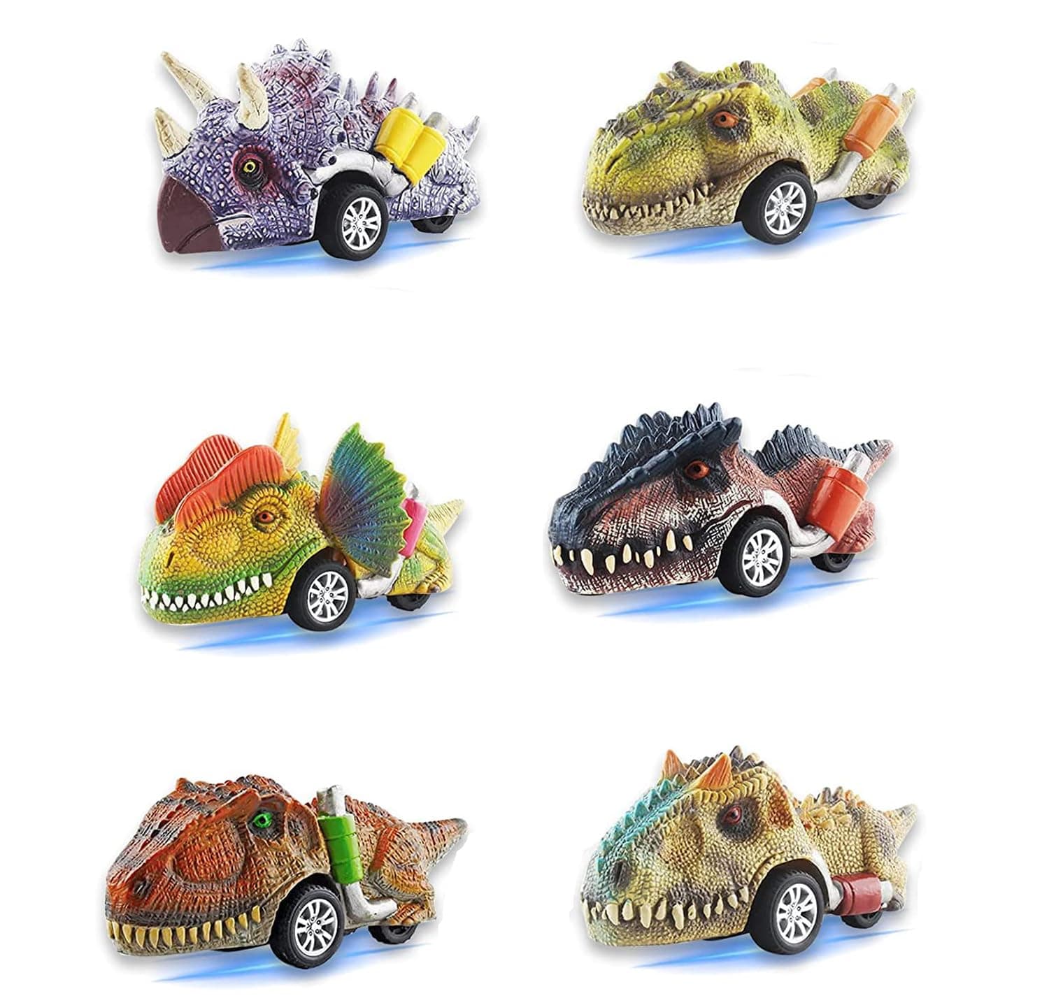 SYOSI Dinosaur Toys for Kids, 6 Pcs Dinosaur Pull Back Cars, Kids Toys Dinosaur Toys for Boys and Girls
