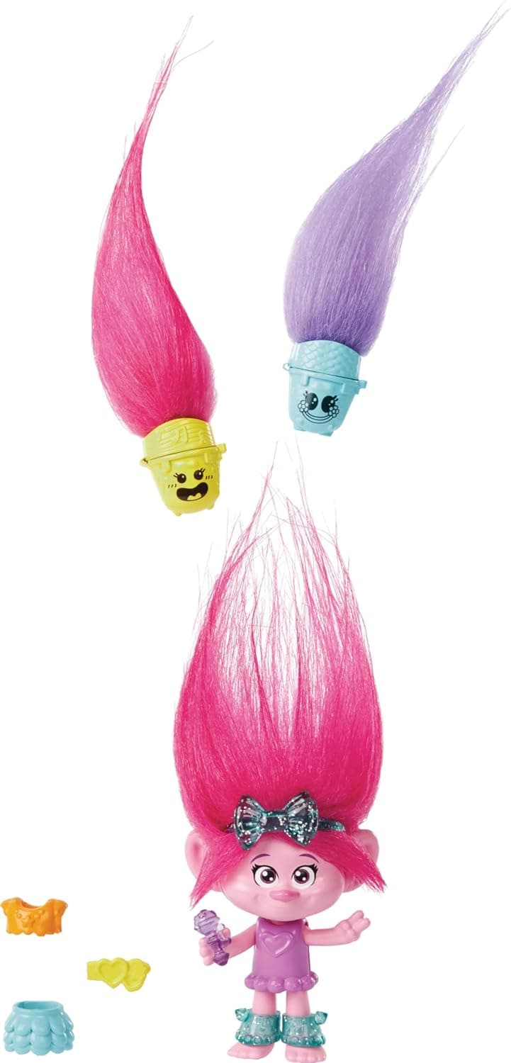 DreamWorks Trolls Band Together Hair Pops™ Poppy Small Doll & Accessories, Toys Inspired by the Movie