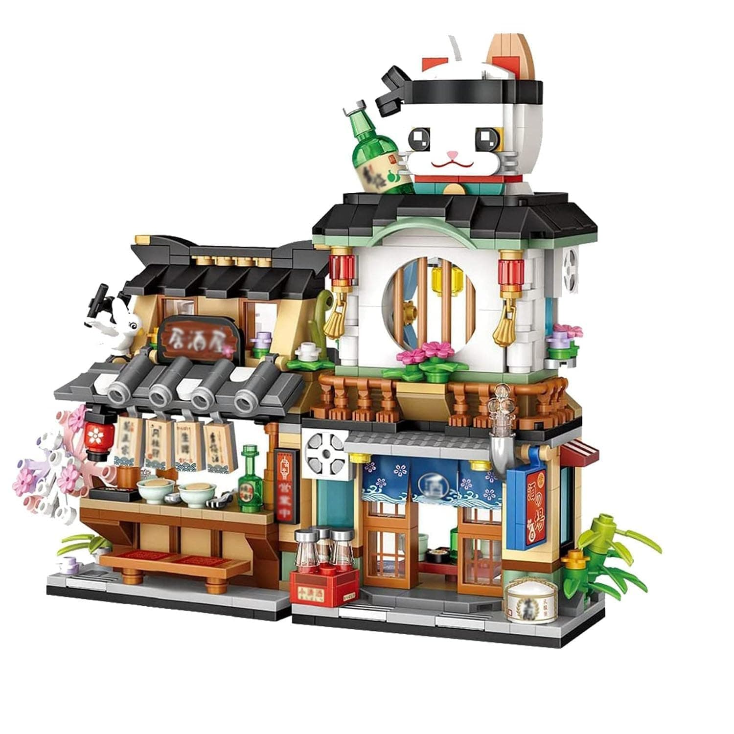 Joyzzz Building Blocks, 789 Pieces Japanese Street View Izakaya Model Kit, Micro Building Set for Creative Construction, Educational Toy for Children and Teens, Desktop Decoration and Gift, Fun
