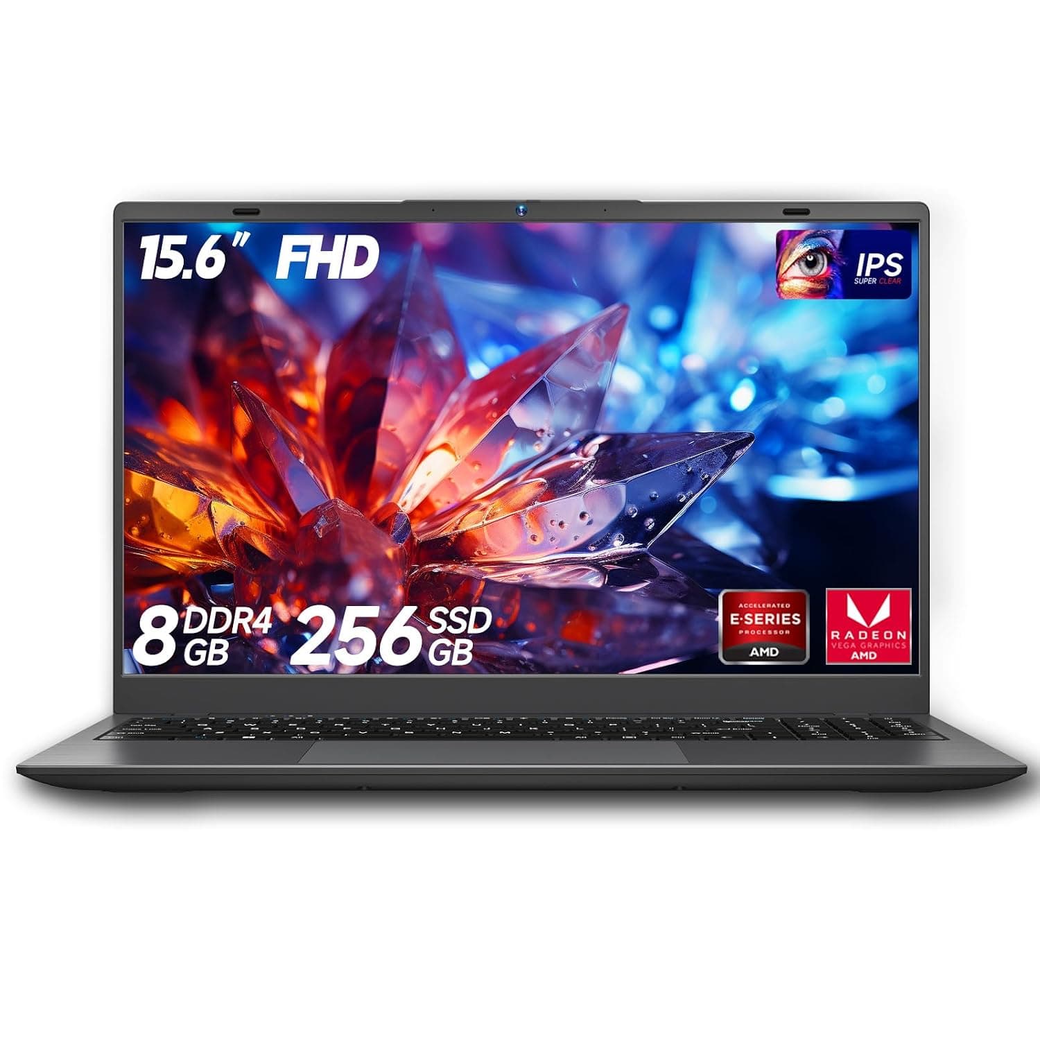 BLUEING 15.6-Inch Laptop Computer, Laptop with AMD 3020e (Up to 2.6GHz), 8GB DDR4 256GB SSD (Up to 32GB + 4TB), 1080P FHD IPS Display, Type-C, HDMI, USB3.2, BT5.2, WiFi 5, Laptops, Gray
