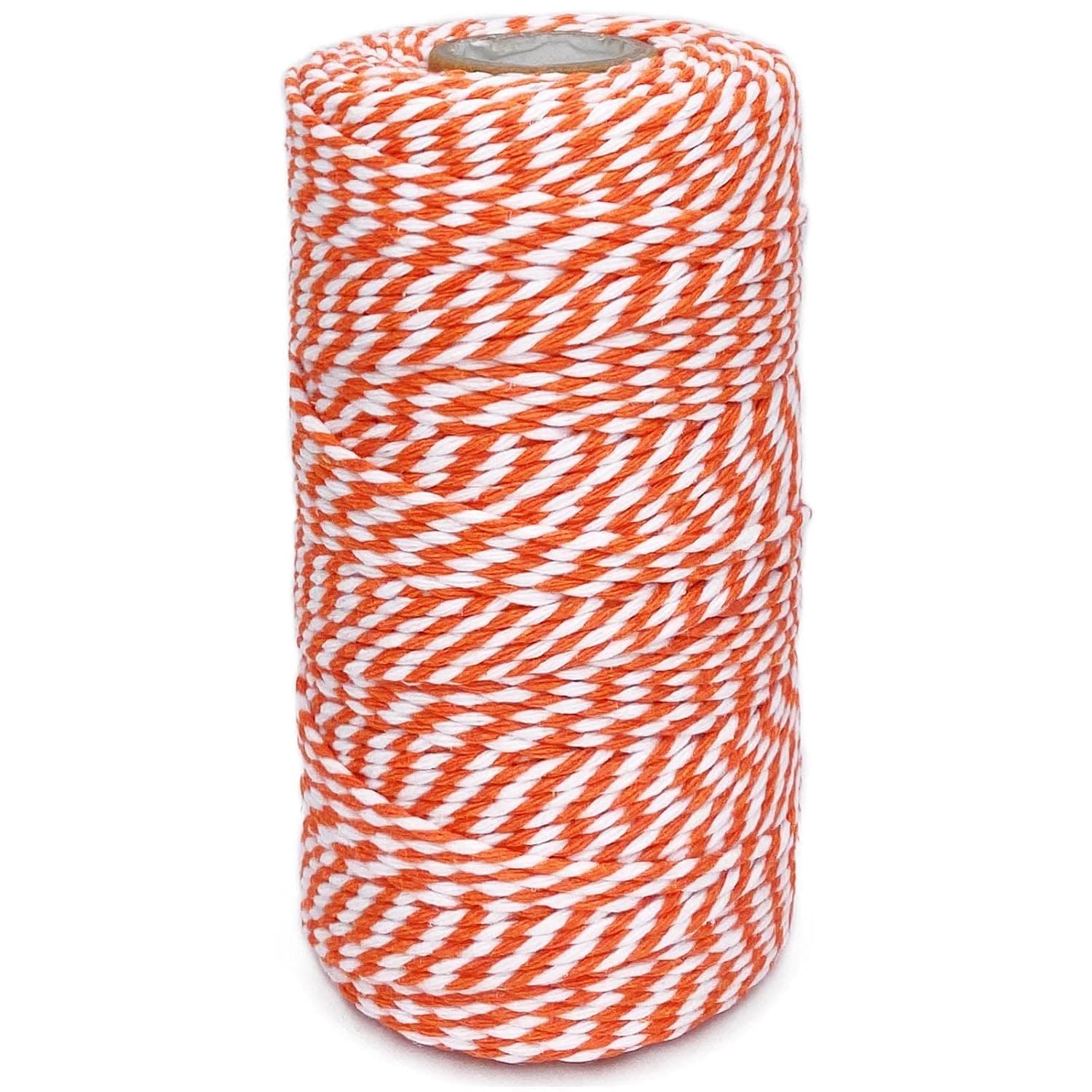 Twine String Orange and White Baker String 328 Feet 2mm Thick Christmas Halloween Twine String for Gift Wrapping DIY Crafts Home Decoration String Art Gardening