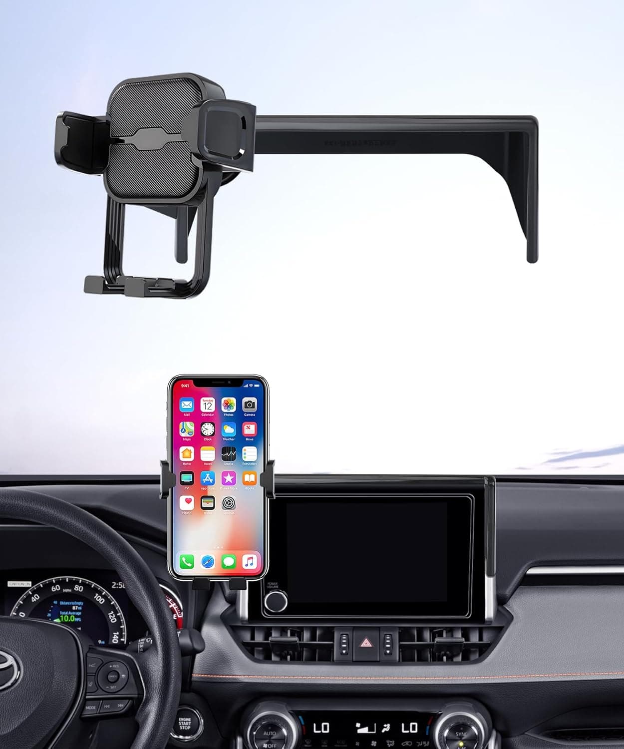 حامل جوال للسيارة من ماسيرجوجو لسيارة تويوتا راف 4/هايبرد 2019-2025، دوران 360 درجة، مشبك تثبيت شاشة 7/8 انش، دعامة ملاحة، حامل جوال للديكور الداخلي