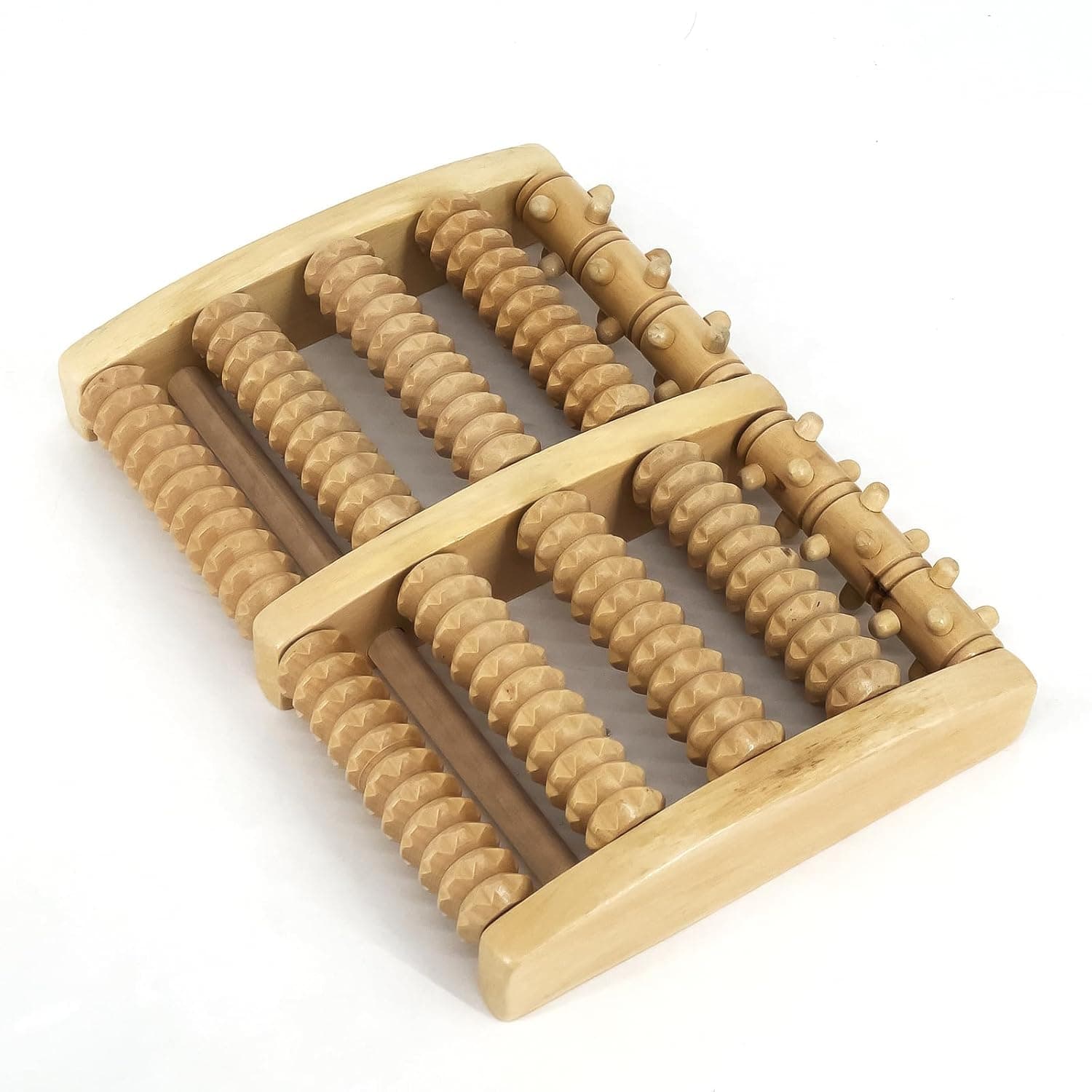 Wooden Foot Massage Roller Row Acupressure Massager for Foot Pain Relief & Relaxation, Portable & Easy to Use Feet Massage Gift for Women and Men