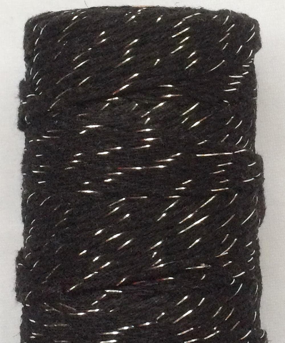 1 Roll of Cotton Macrame Cord,1.5 mm*109 Yards,Silver Thread Cotton Rope for Home Garden Decor,Plant Wall Hangers,Gift Wrapping,Black A