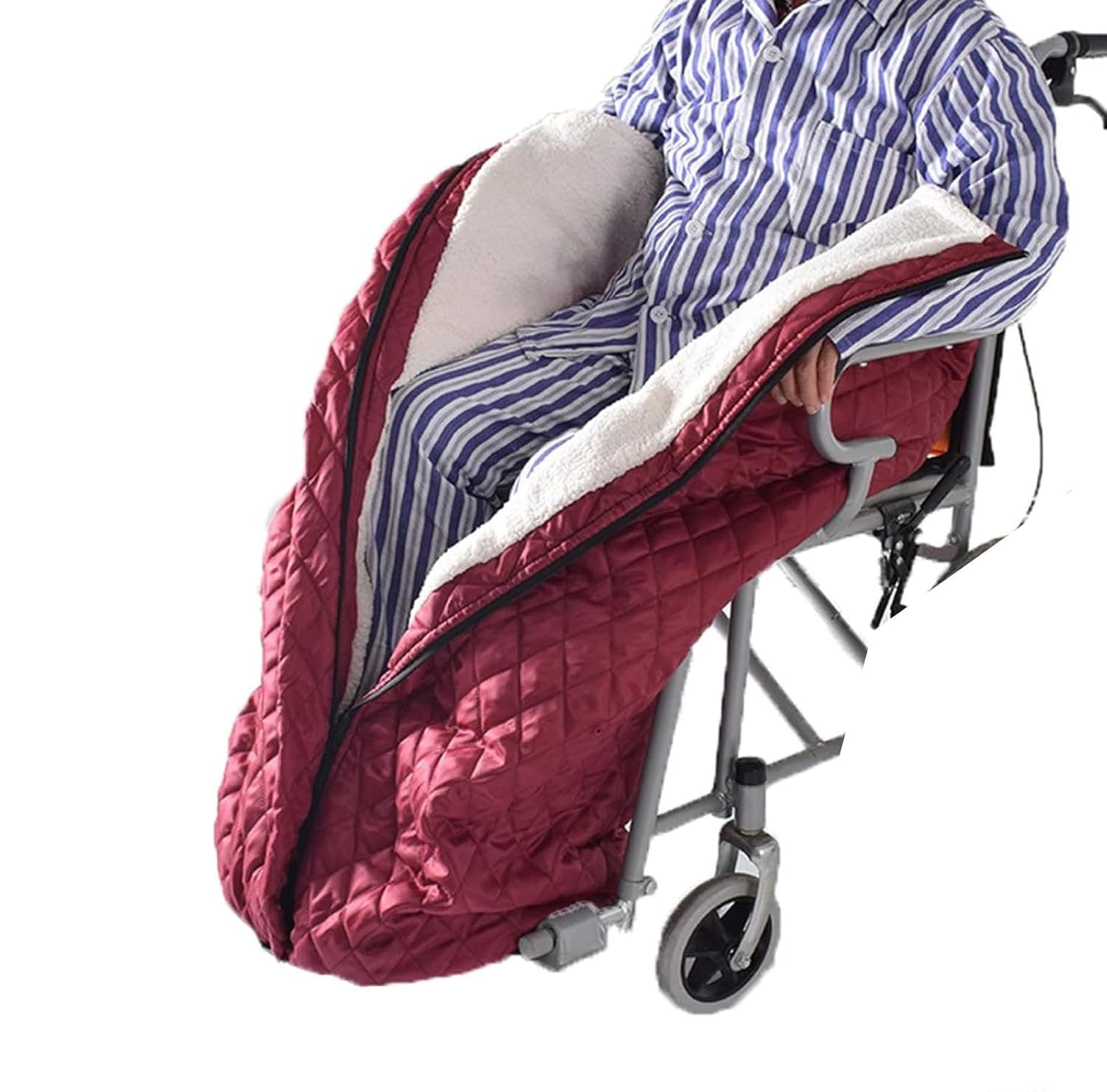 Winter Wheelchair Blanket, Wheelchair Warm Footmuff,Fleece Lined Warmer Cover,Wheelchair Windproof Slip-on Bag, Lower Body Warming Bag(Red)