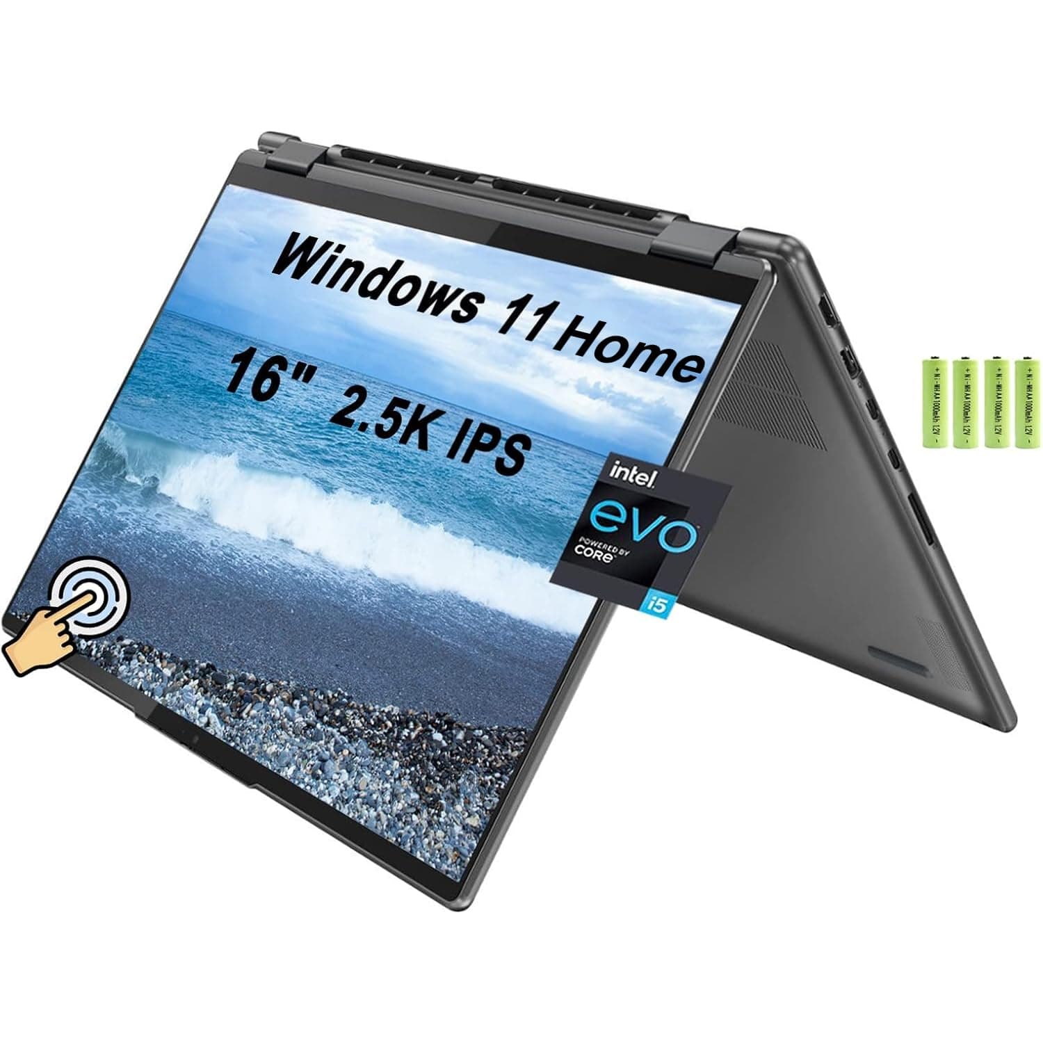 Lenovo Yoga 7i 16 2-in-1 Convertible Business Laptop [Windows 11 Pro], 16" 2.5K IPS Touchscreen, 12th Gen Intel 12-Core i5-1240P, 8GB LPDDR5 RAM, 2TB SSD, Backlit KB, Fingerprint, Wi-Fi 6, w/Battery