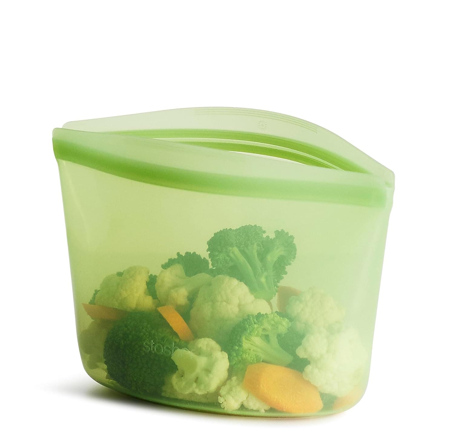 Stasher Reusable Silicone Storage Bag, Food Storage Container, Microwave and Dishwasher Safe, Leak-free, 4 Cup Bowl, Green