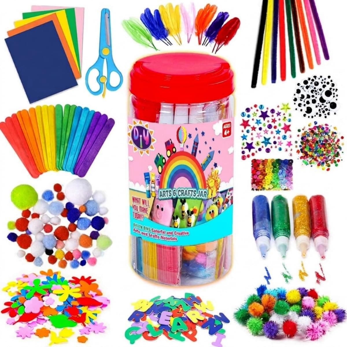 Mumoo Bear 1000Pcs Arts And Crafts Supplies For Kids Toddler Diy Art Craft Kits Crafting Materials Toys Set For School Home Projects Craft Supplies