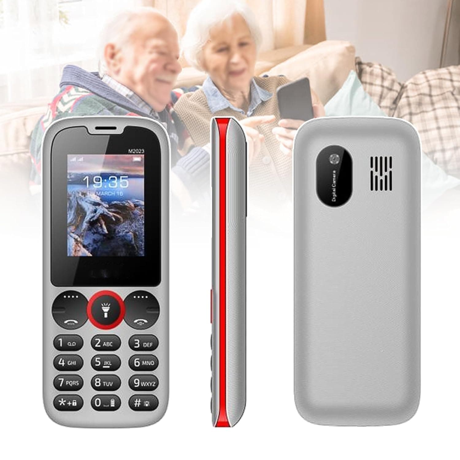 Basic Mobile Phones for the Elderly and Kids, Unlocked Dumb Phones, Cell Phones Without Internet - with Big Buttons, MP3, MP4, Camera, Flashlight, SOS,B