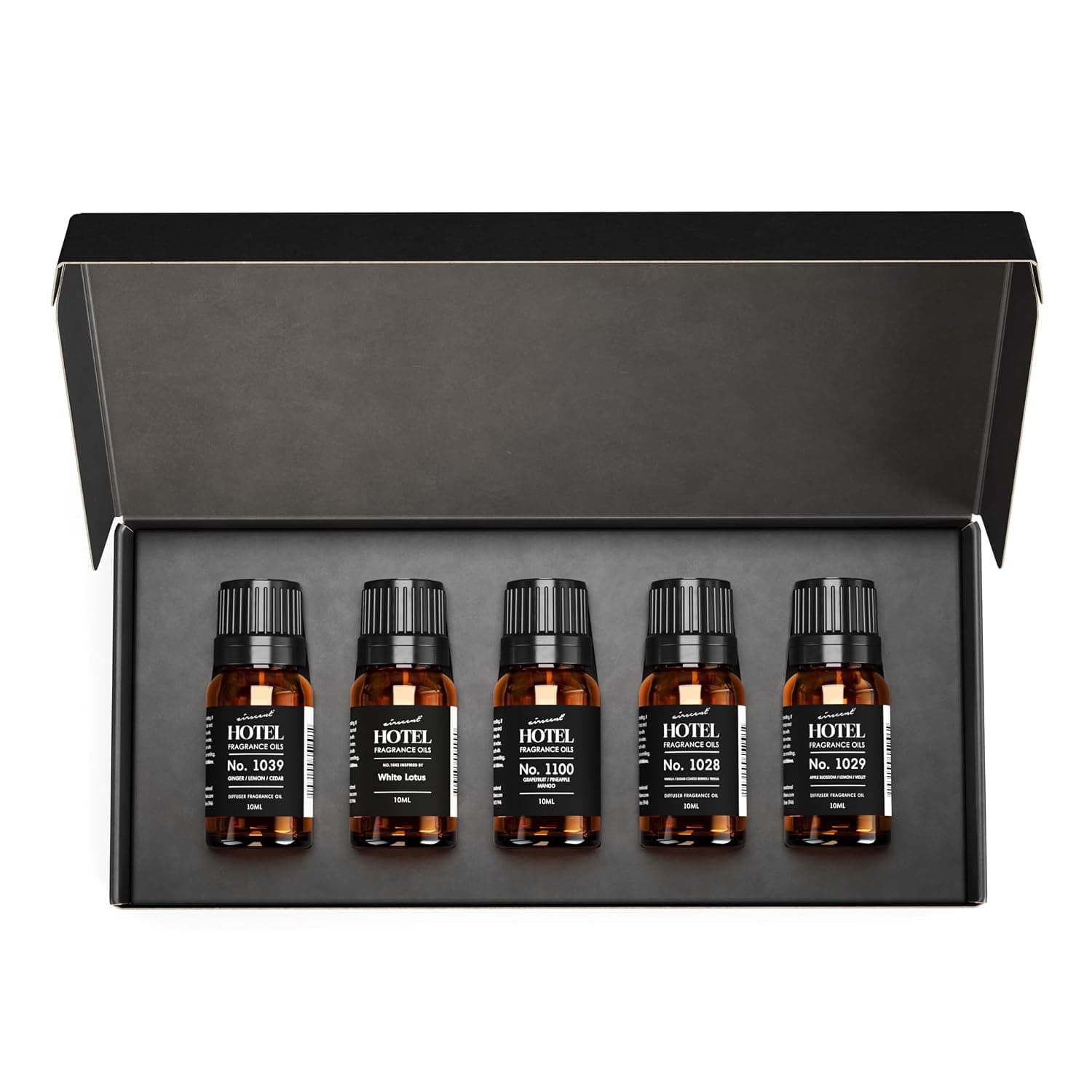 AirScent Hotel Diffuser Oil Gift Set - Tranquil Hotel Scents - 10 mL, 0.34 fl oz Fragrance Oil Set - Nobu, White Lotus, Capri Brezza, Hyatt Seamless, Sheraton Floral Breeze