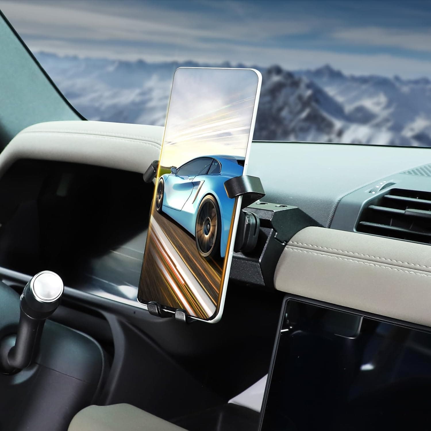 حامل هاتف من هيروفيت لسيارة لاند روفر ديفندر 90 110 130 2020-2023، حامل موبايل قابل للتعديل بزاوية 360 درجة لجميع الهواتف الذكية (تصميم ايه)