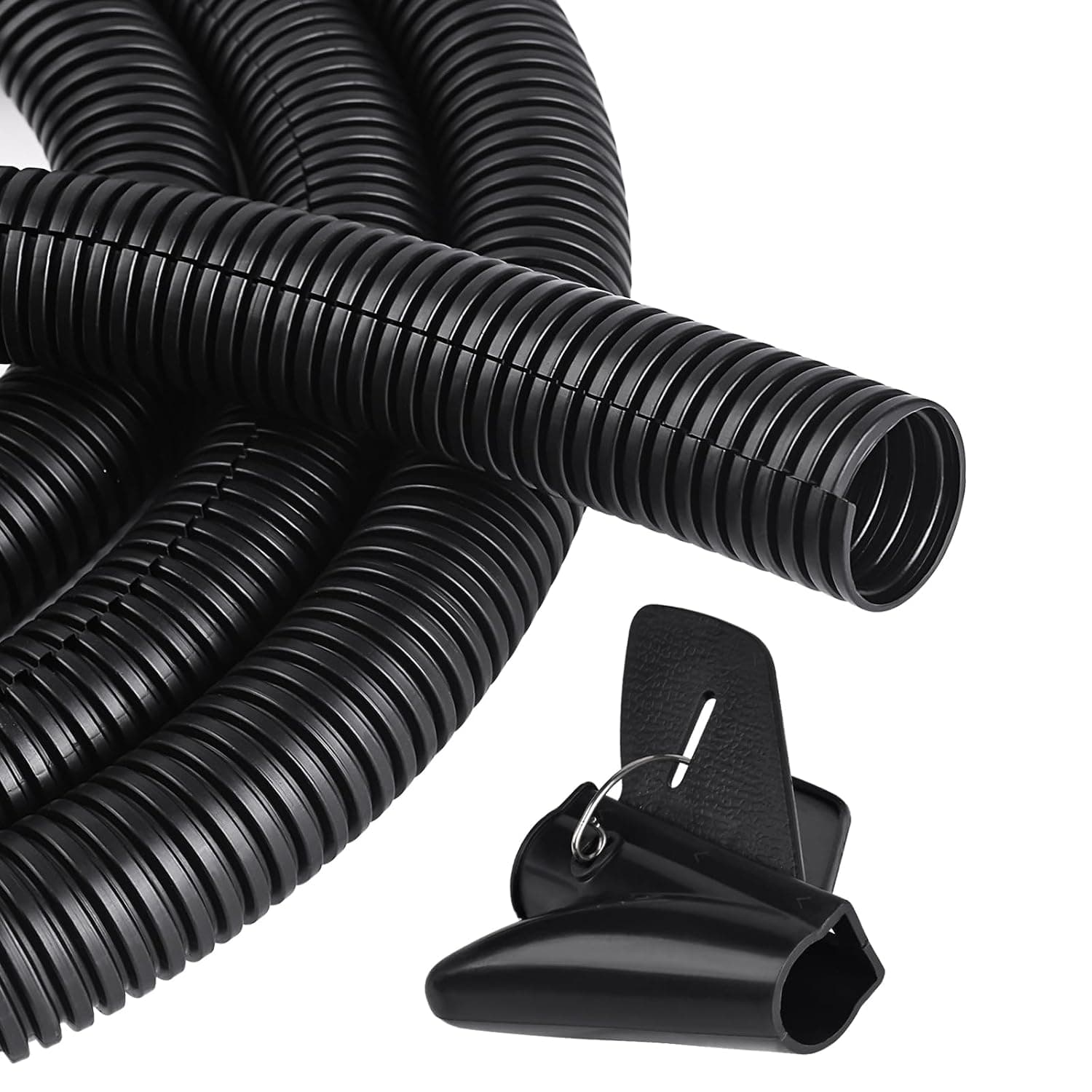 25FT - 1 Inch Split Wire Loom with Installation Tool - Black | Easy to Install, Flame-Retardant, Abrasion-Resistant Wire Cover for Automotive, Home & Office