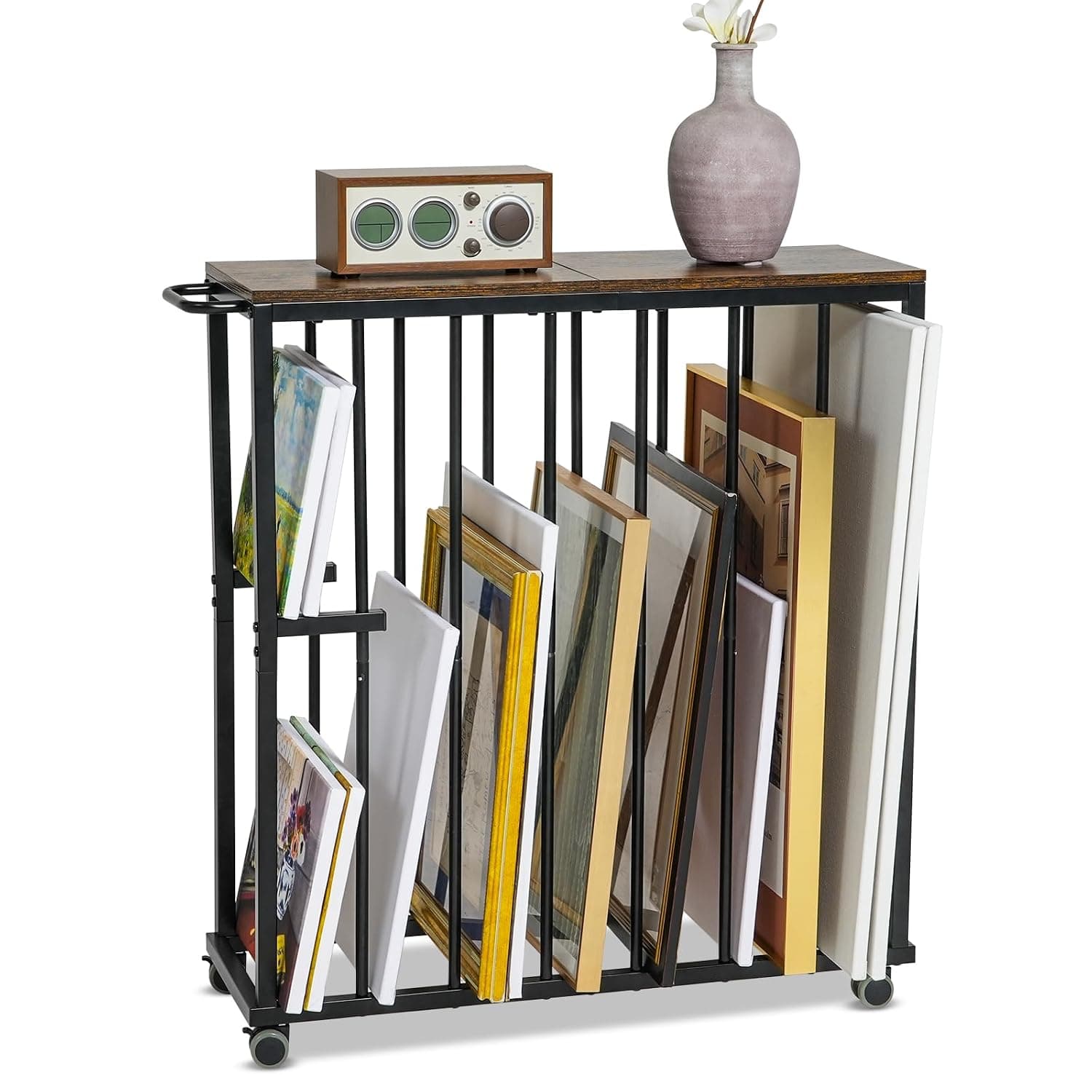 ikkle Large Art Canvas Storage Rack, Drying Painting Rack with Wheels, Art Storage Display Stands for Canvas, Frame, Drawing Board, Crafts Print Rack for Art Display & Galleries | Art Display Stands with Handles,Perfect for Painters and Art Training Teachers at Galleries and Art Training Classrooms.